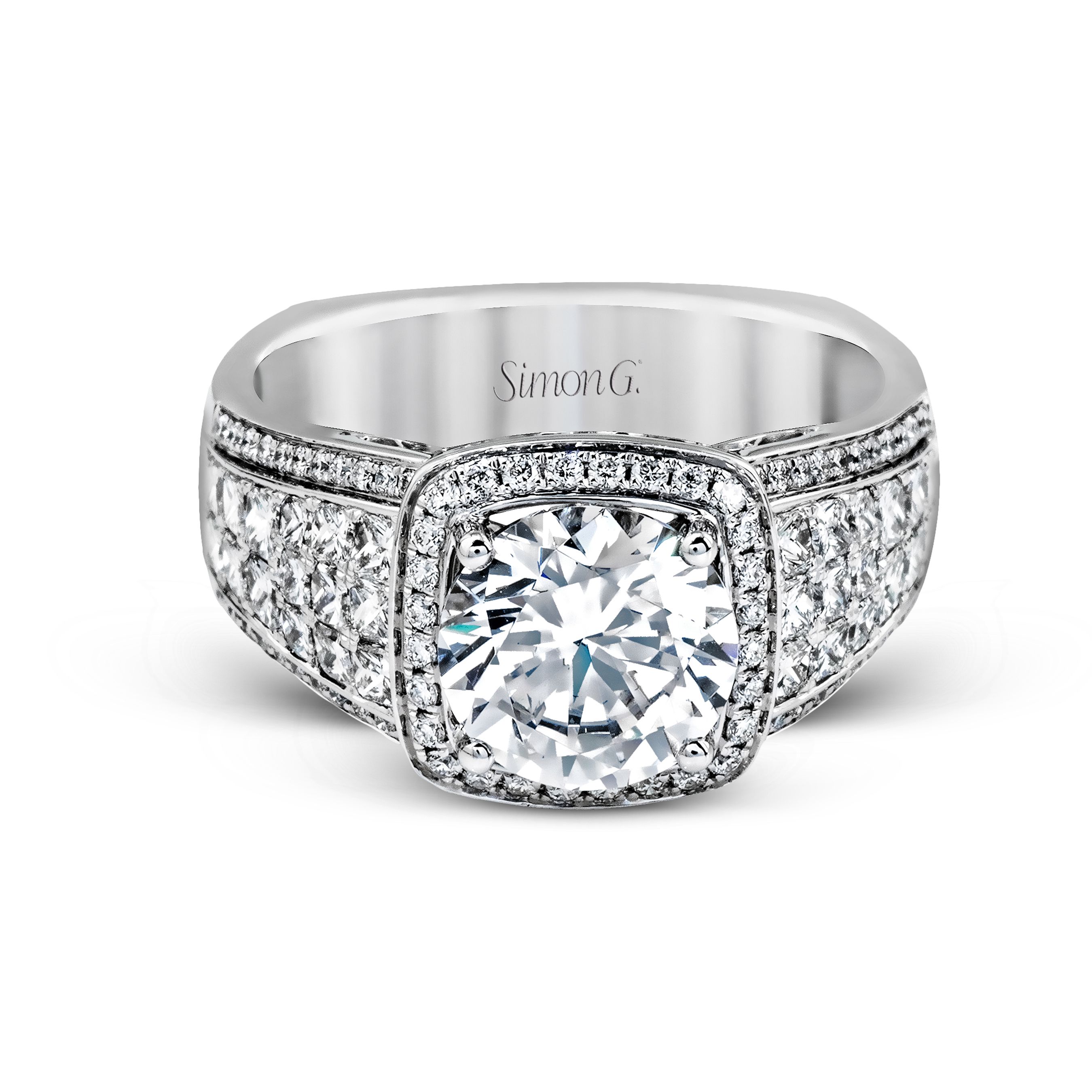 MR2515 Nocturnal Sophistication Collection Platinum Round Cut Engagement Ring