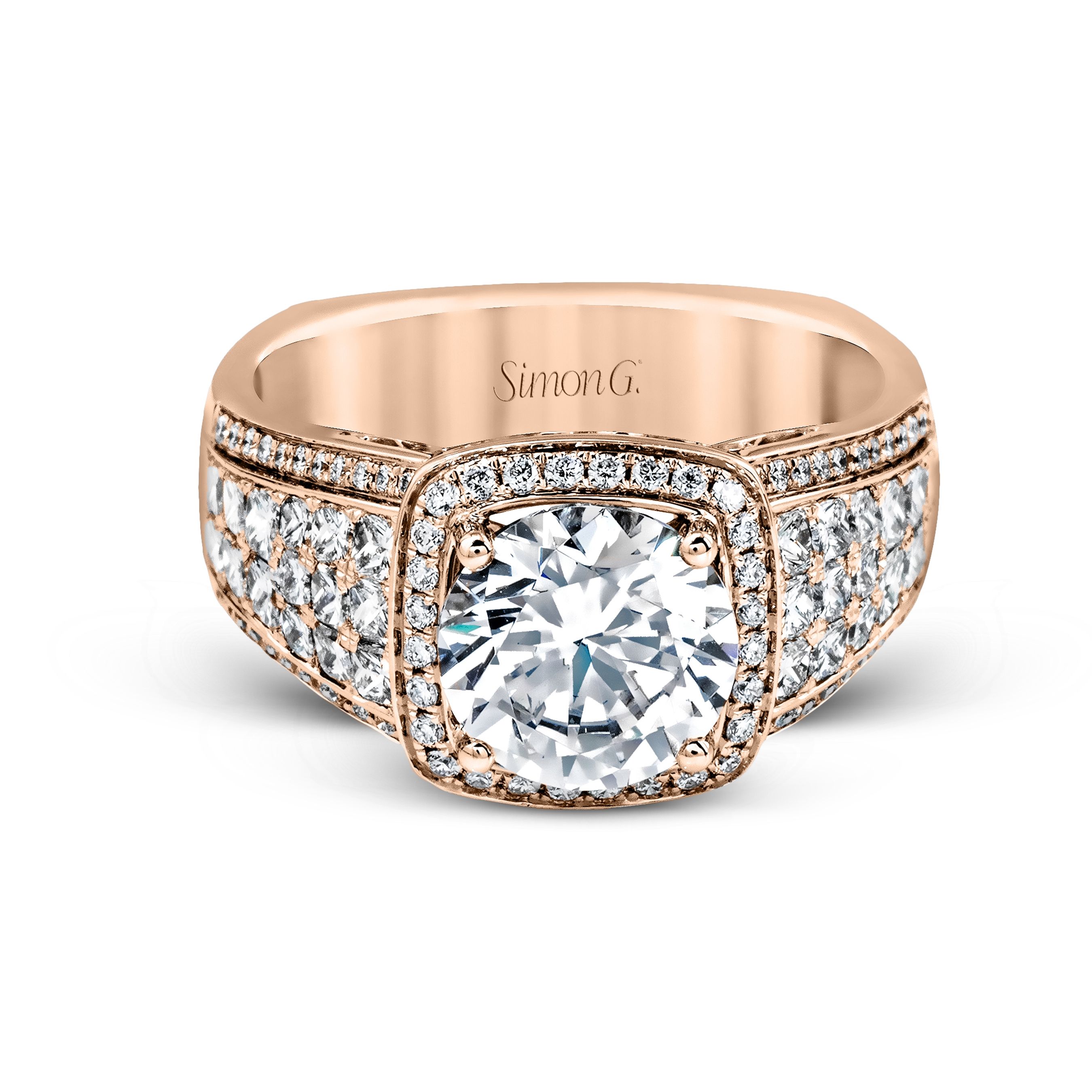 MR2515 Nocturnal Sophistication Collection Rose Gold Round Cut Engagement Ring