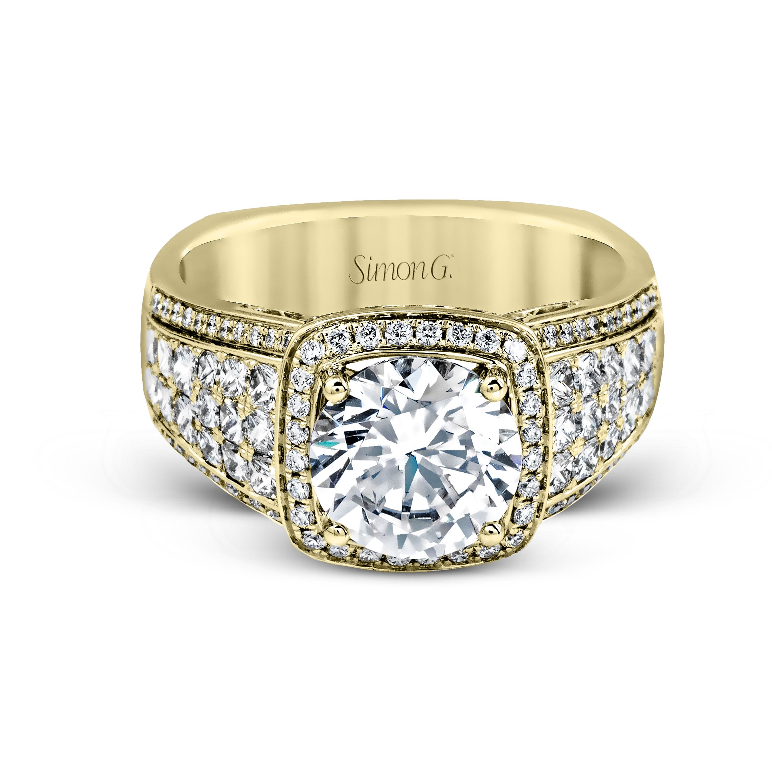 MR2515 Nocturnal Sophistication Collection Yellow Gold Round Cut Engagement Ring