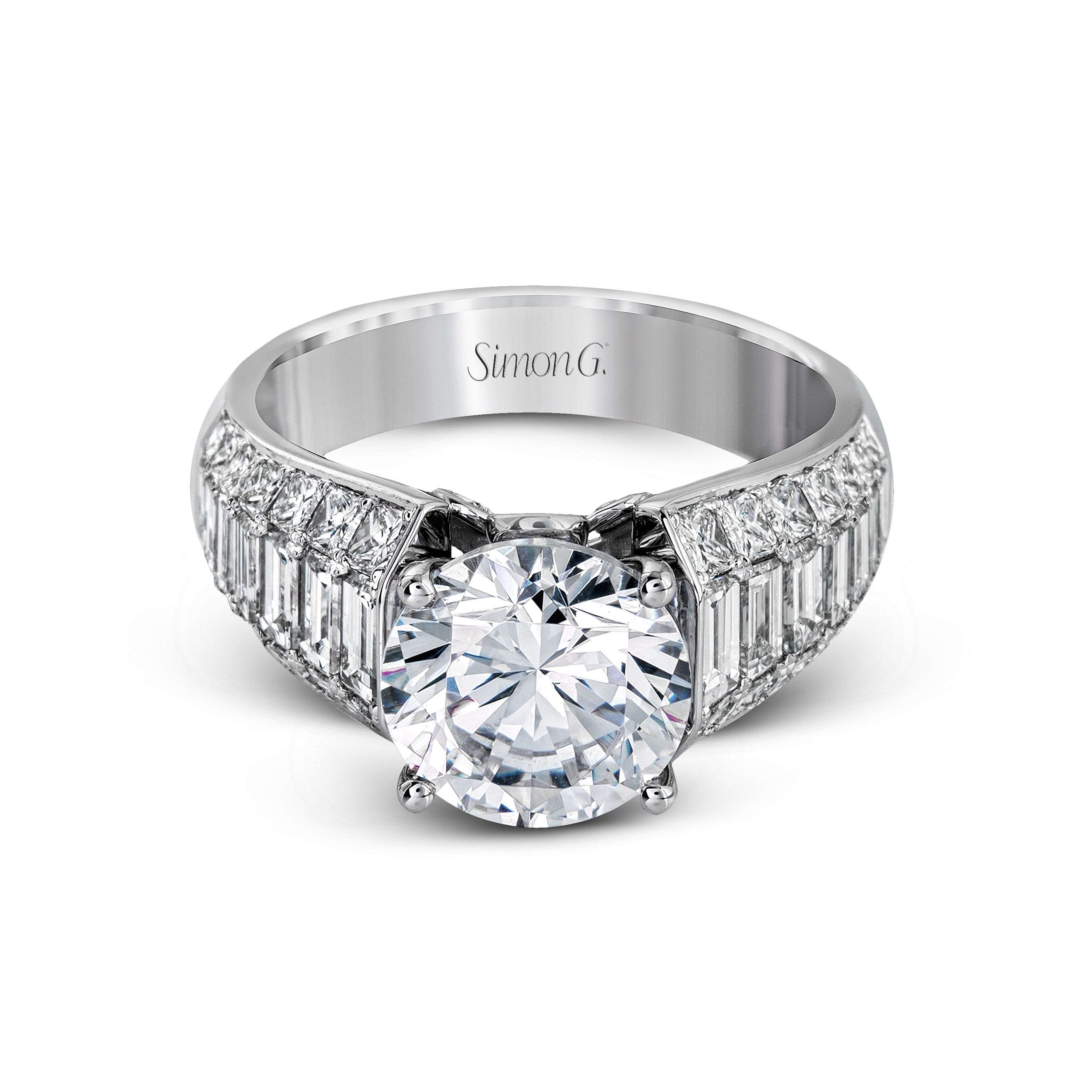 MR2534 Nocturnal Sophistication Collection Platinum Round Cut Engagement Ring