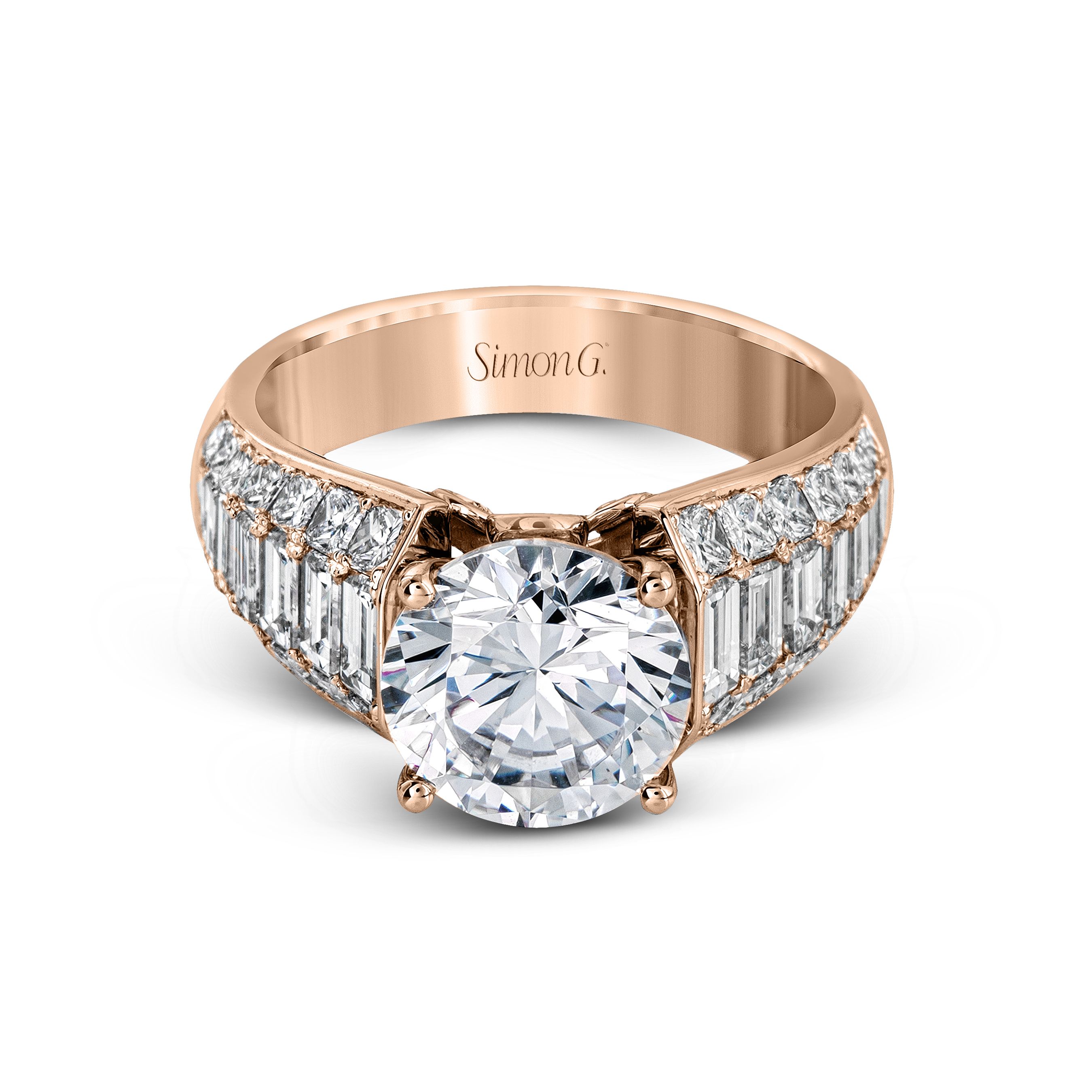 MR2534 Nocturnal Sophistication Collection Rose Gold Round Cut Engagement Ring