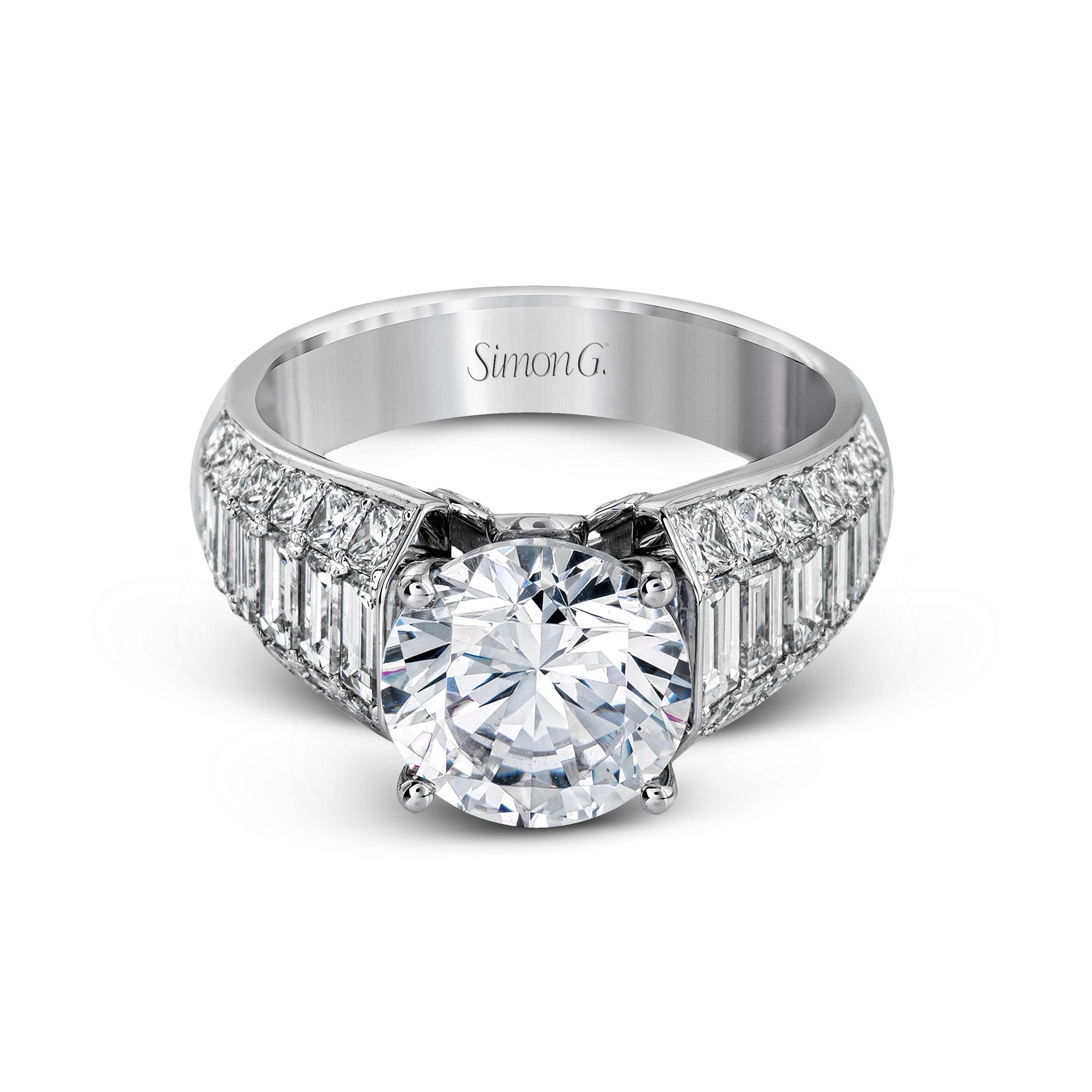 MR2534 Nocturnal Sophistication Collection White Gold Round Cut Engagement Ring