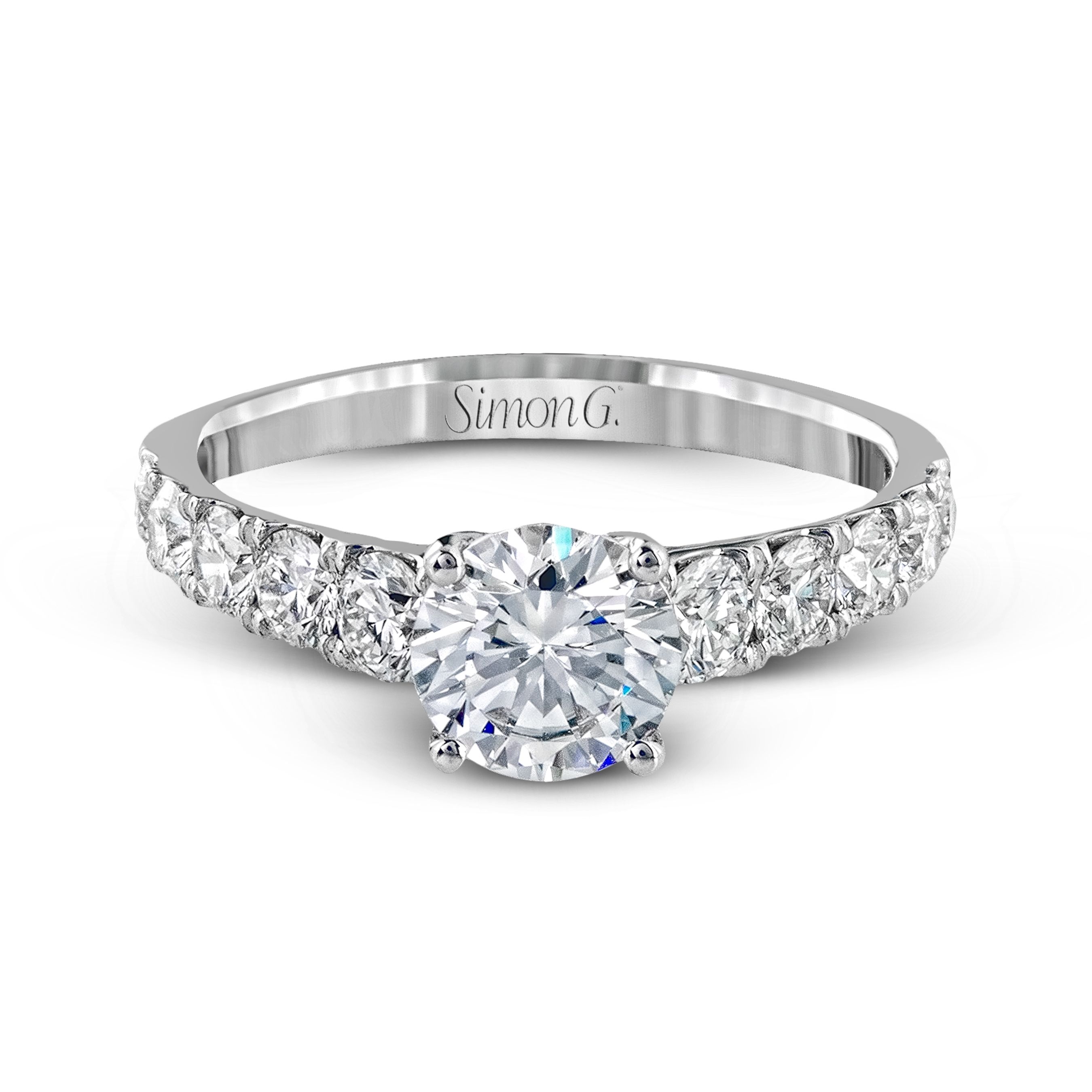 MR2548 Modern Enchantment Collection Platinum Round Cut Engagement Ring
