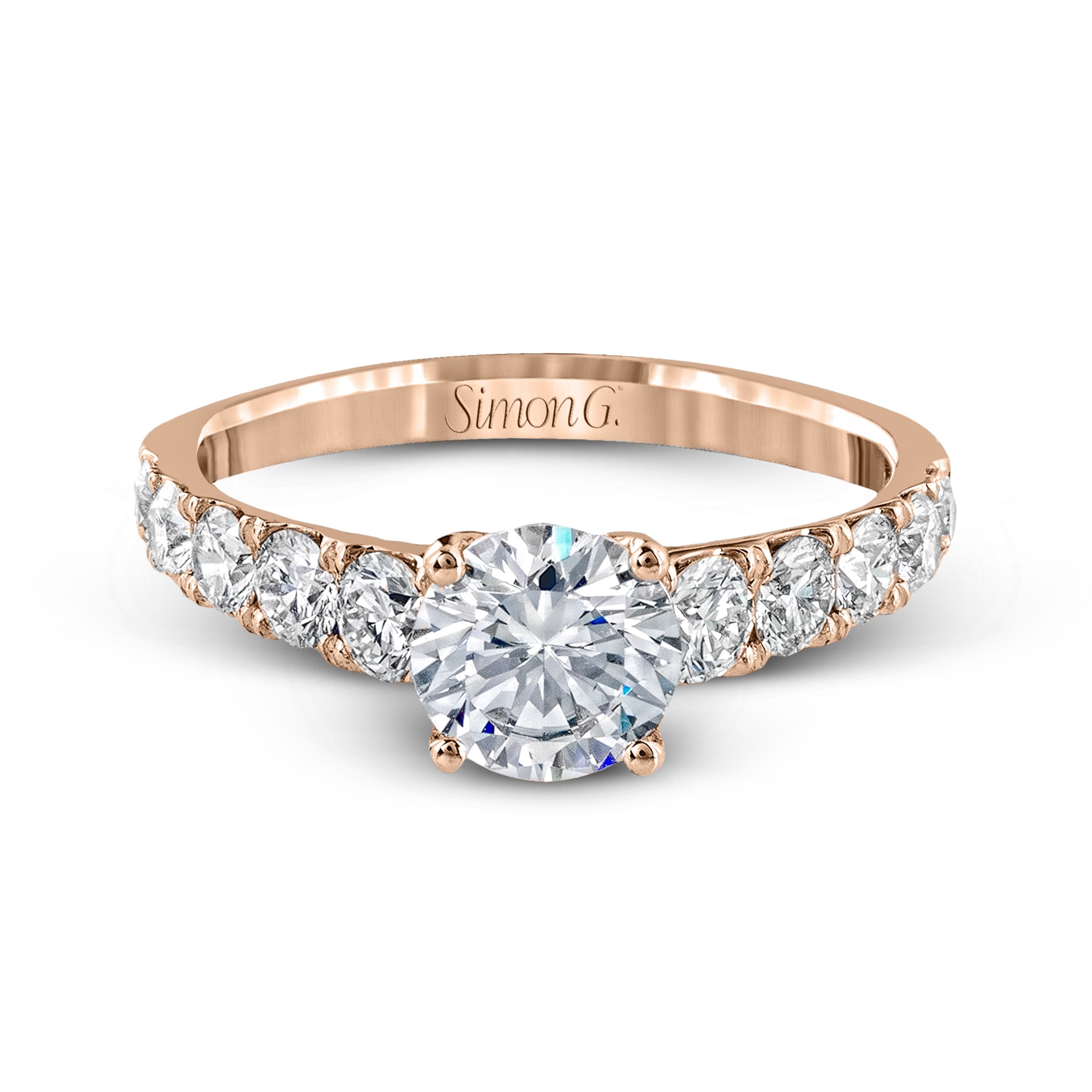 MR2548 Modern Enchantment Collection Rose Gold Round Cut Engagement Ring