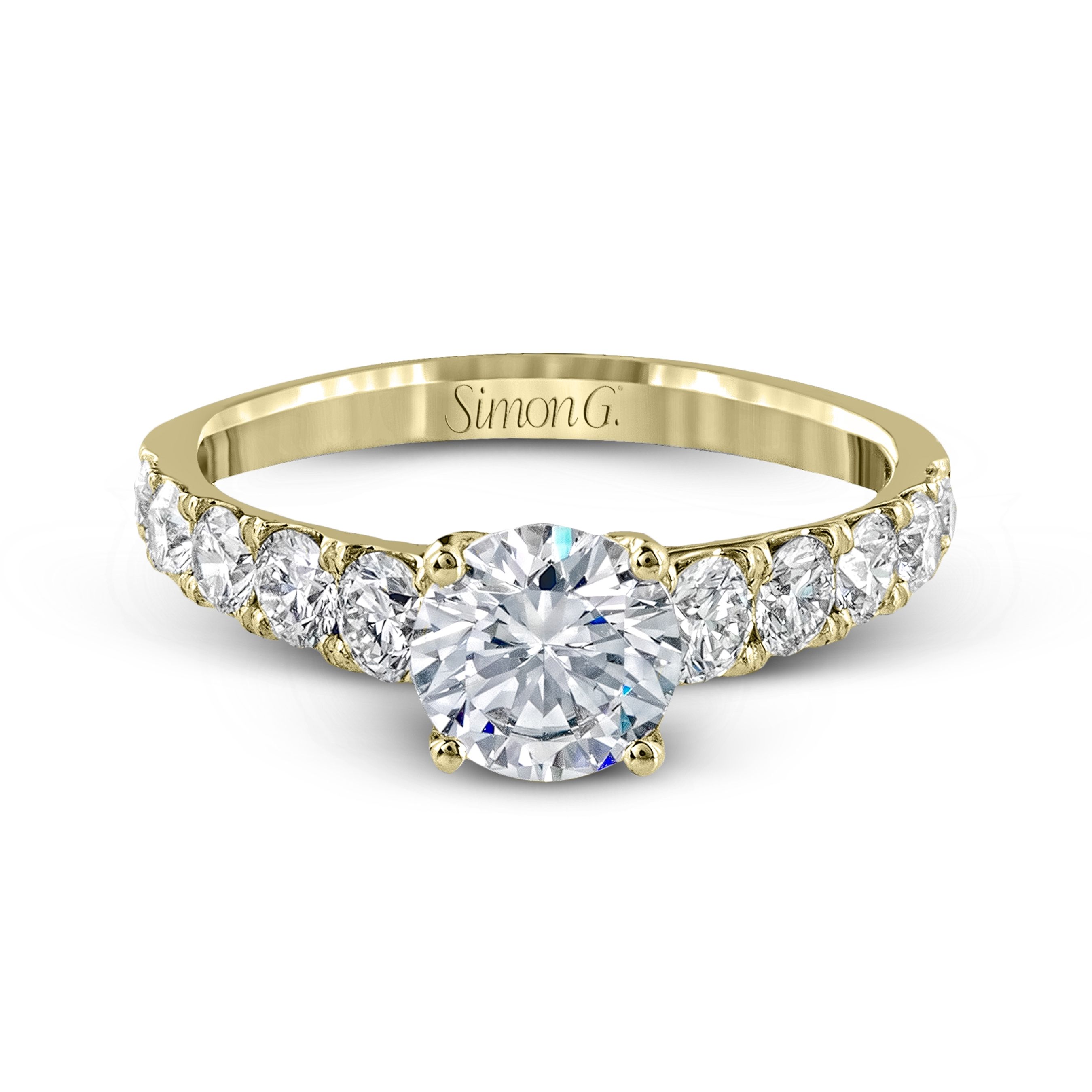 MR2548 Modern Enchantment Collection Yellow Gold Round Cut Engagement Ring