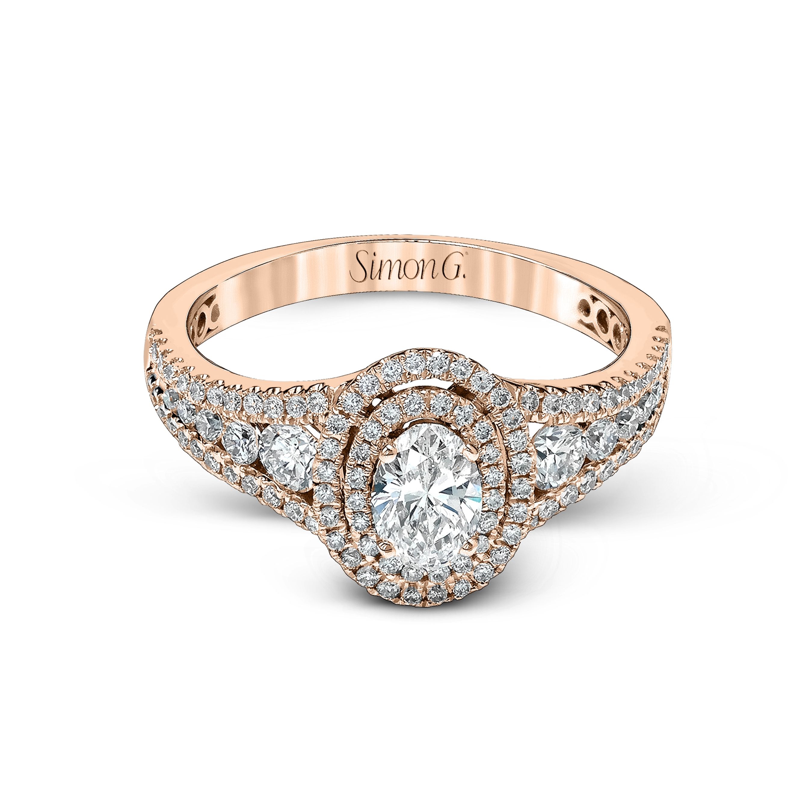 MR2588 Passion Collection Rose Gold Oval Cut Engagement Ring