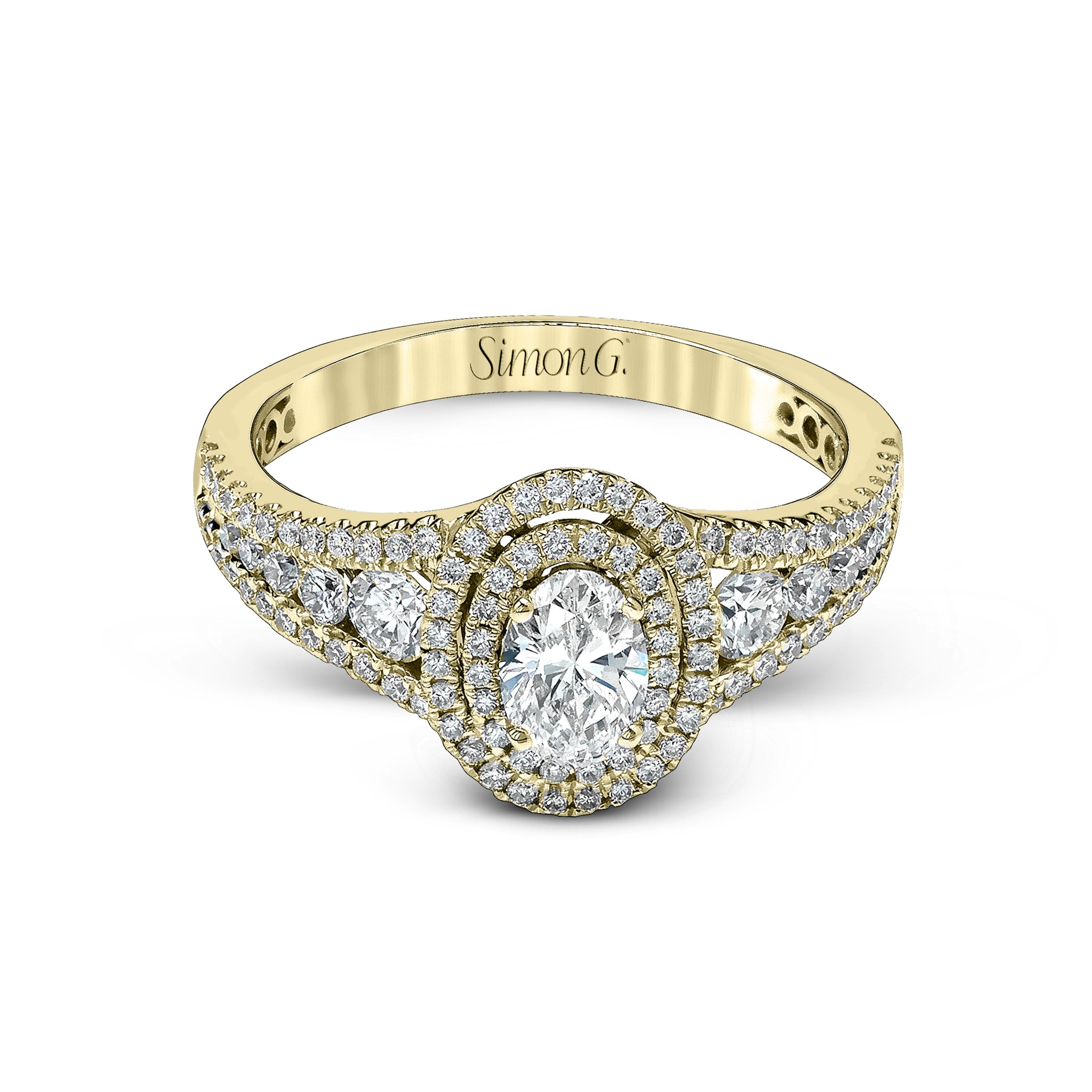 MR2588 Passion Collection Yellow Gold Oval Cut Engagement Ring