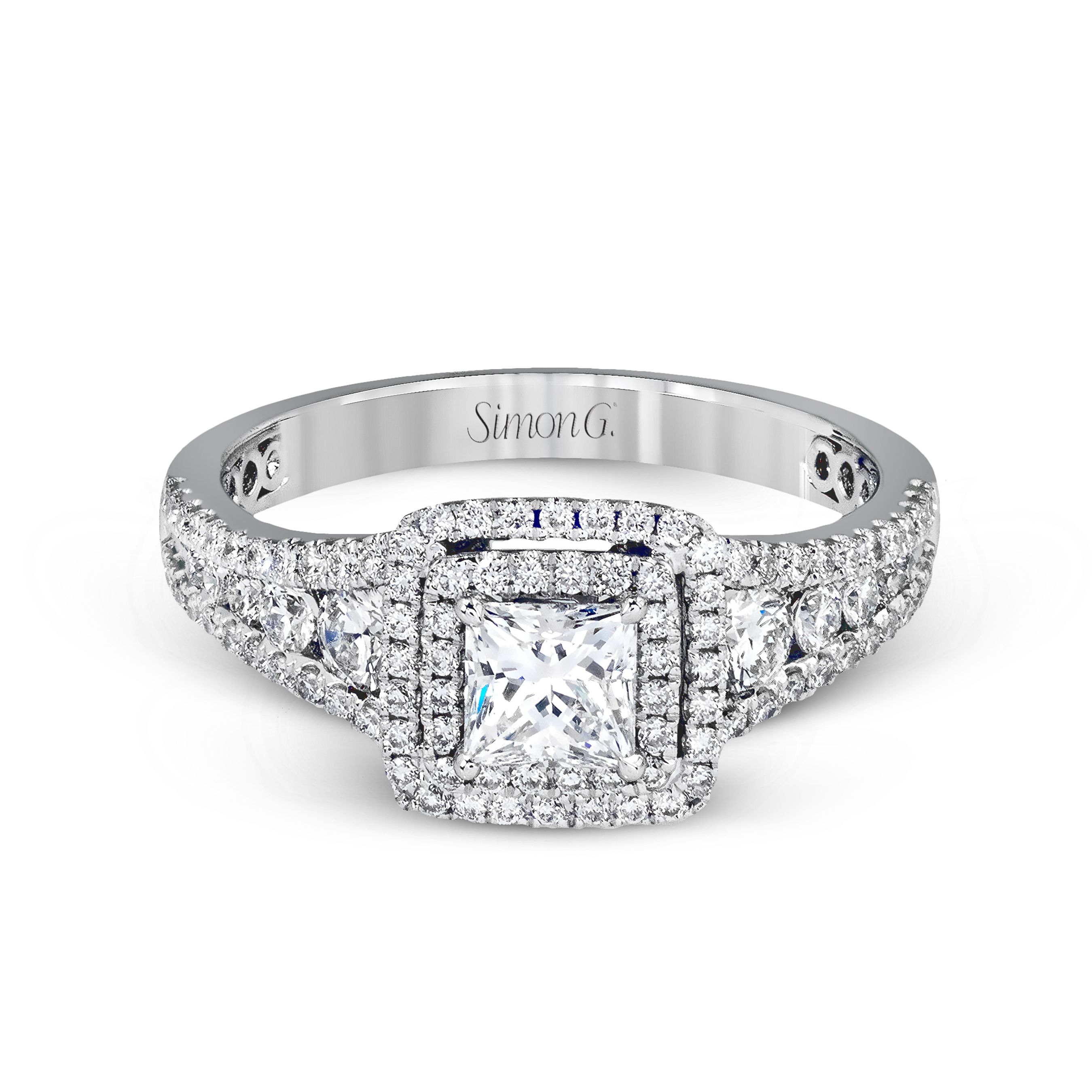 MR2589 Passion Collection Platinum Princess Cut Engagement Ring