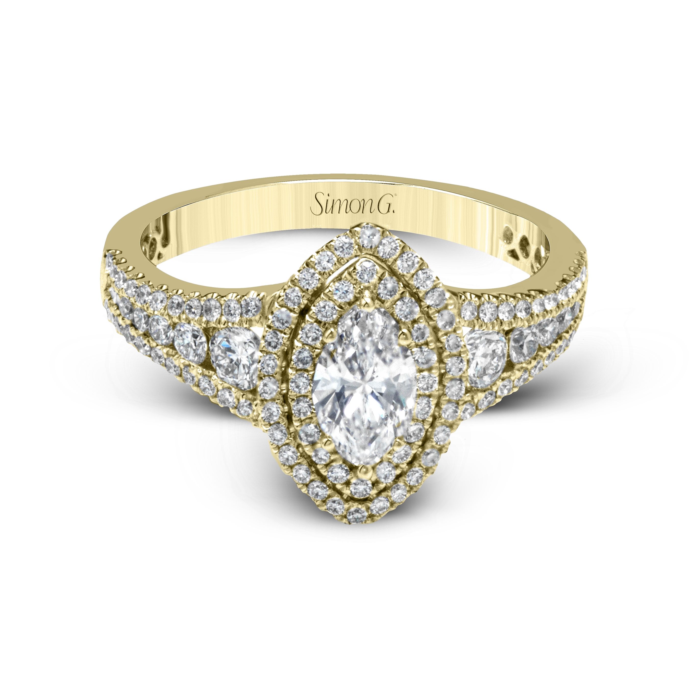 MR2591 Passion Collection Yellow Gold Marquise Cut Engagement Ring