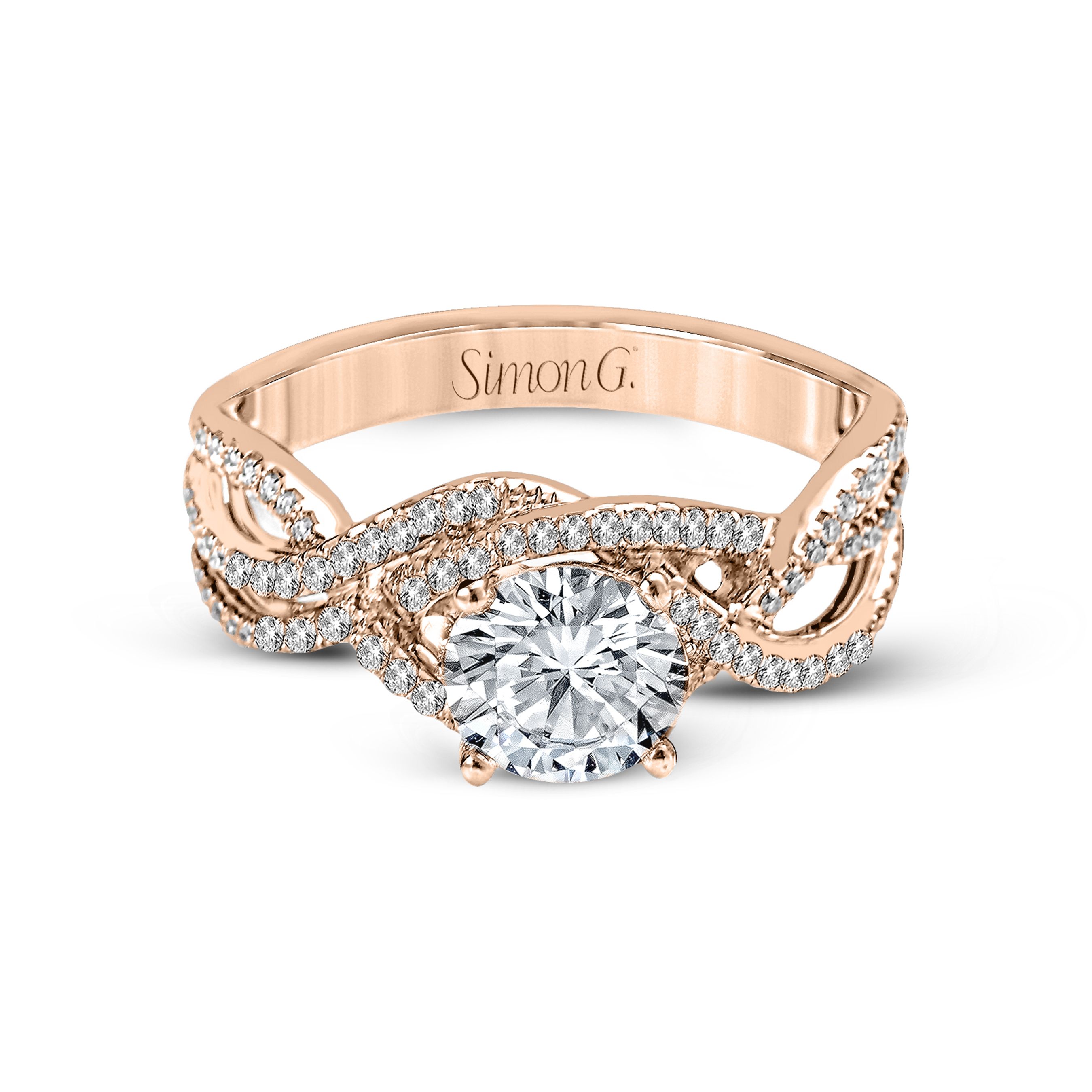 MR2593 Passion Collection Rose Gold Round Cut Engagement Ring