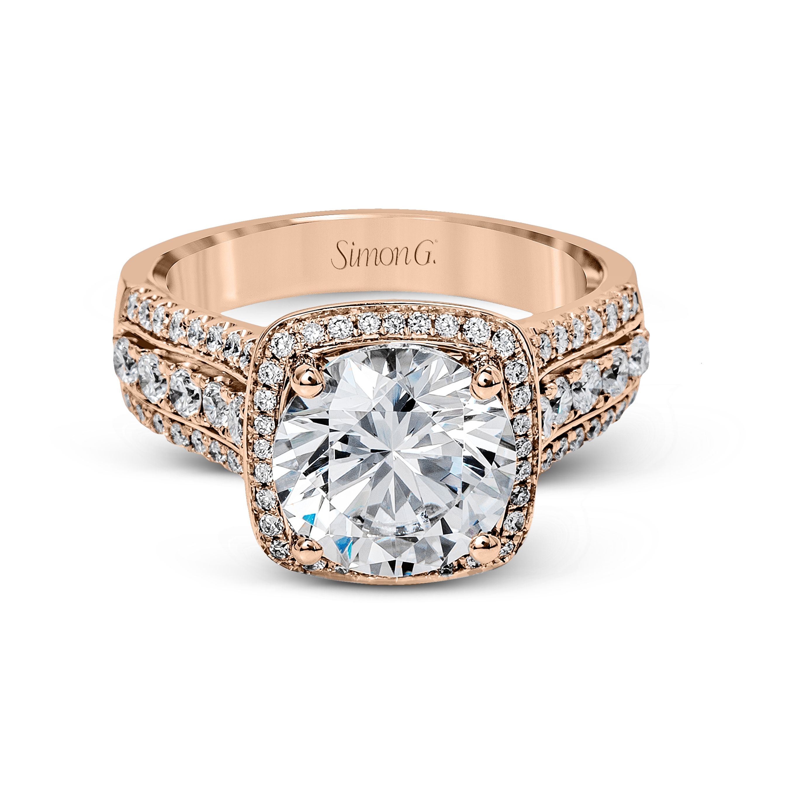 MR2614 Classic Romance Collection Rose Gold Round Cut Engagement Ring