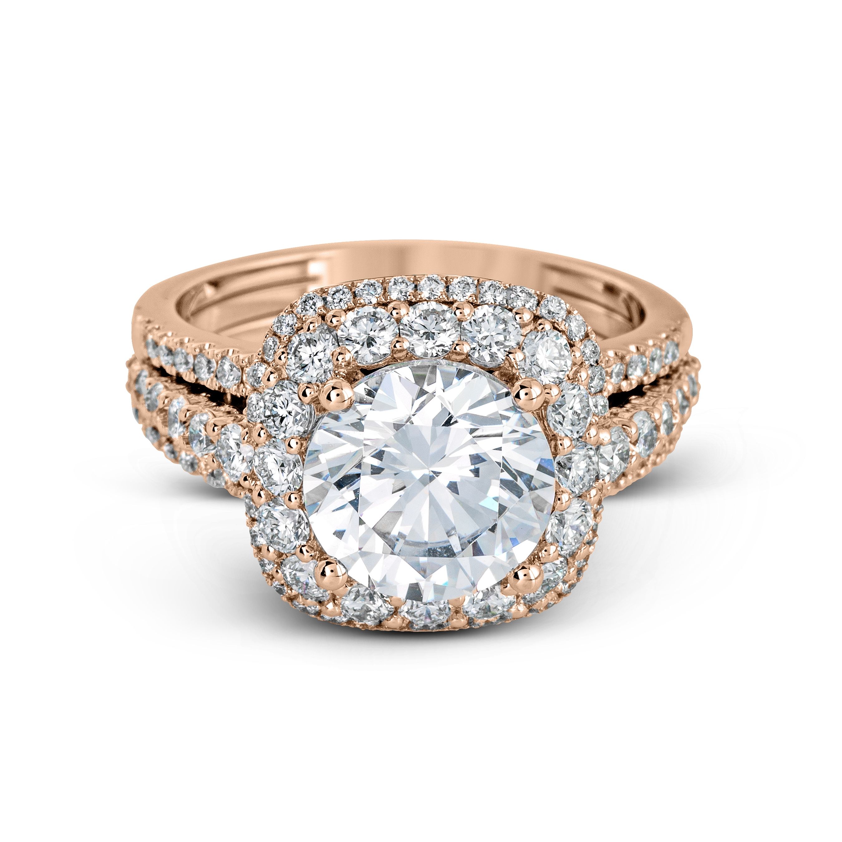 MR2622 Passion Collection Rose Gold Round Cut Engagement Ring