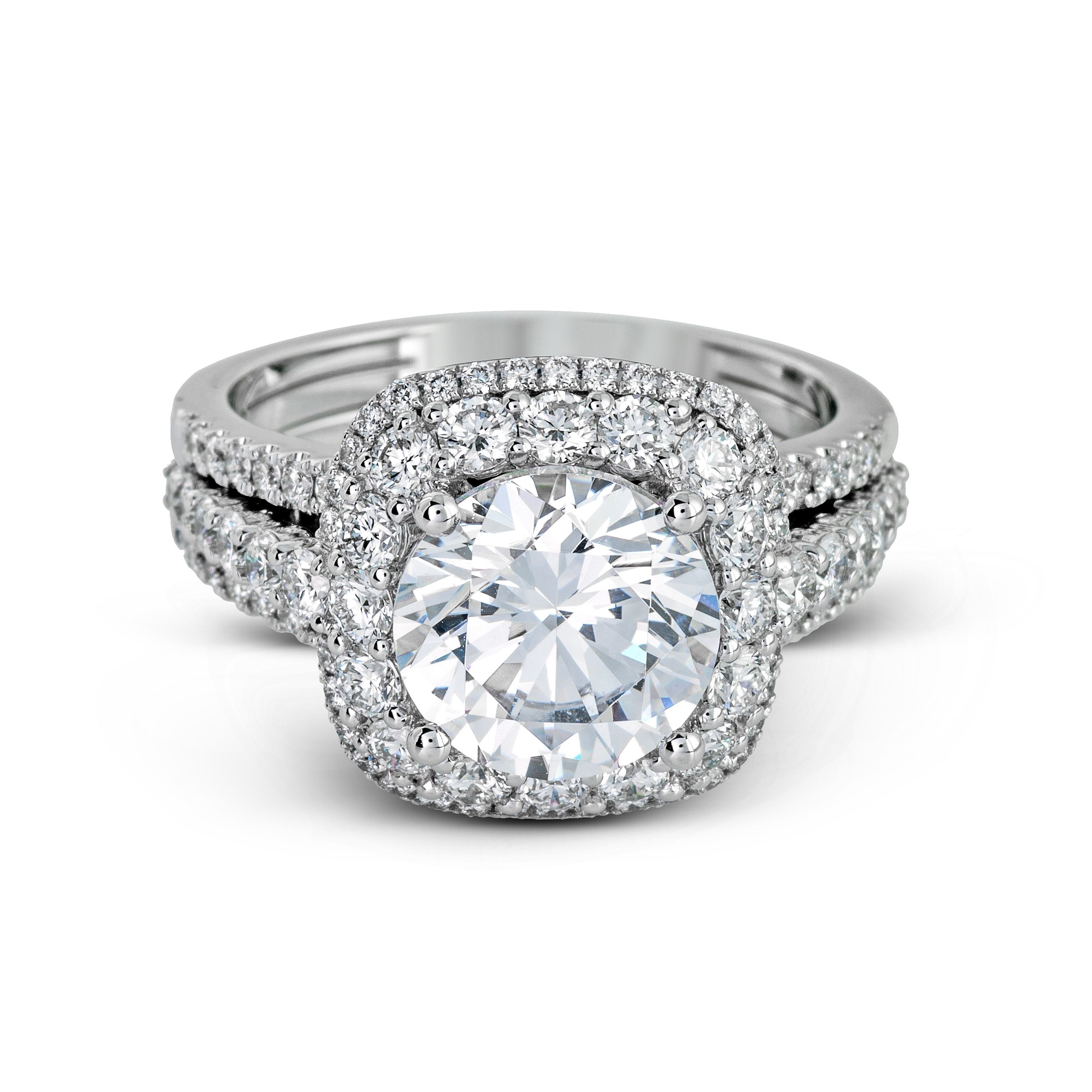MR2622 Passion Collection White Gold Round Cut Engagement Ring