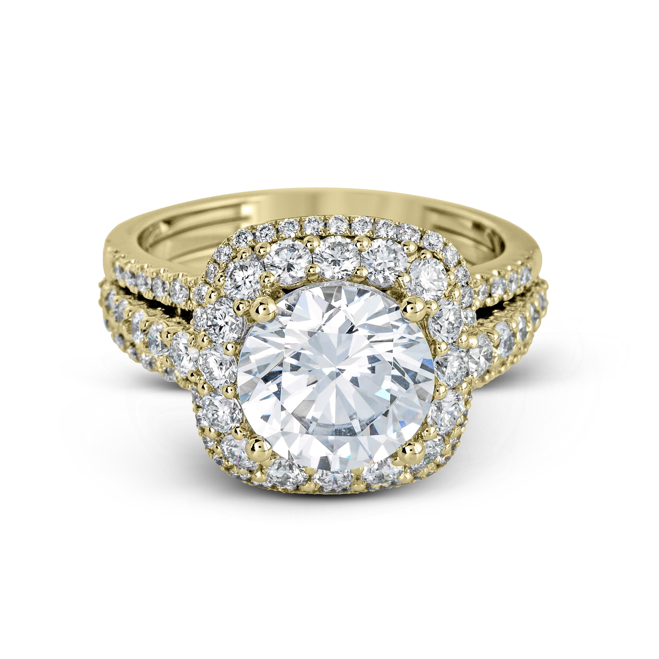 MR2622 Passion Collection Yellow Gold Round Cut Engagement Ring