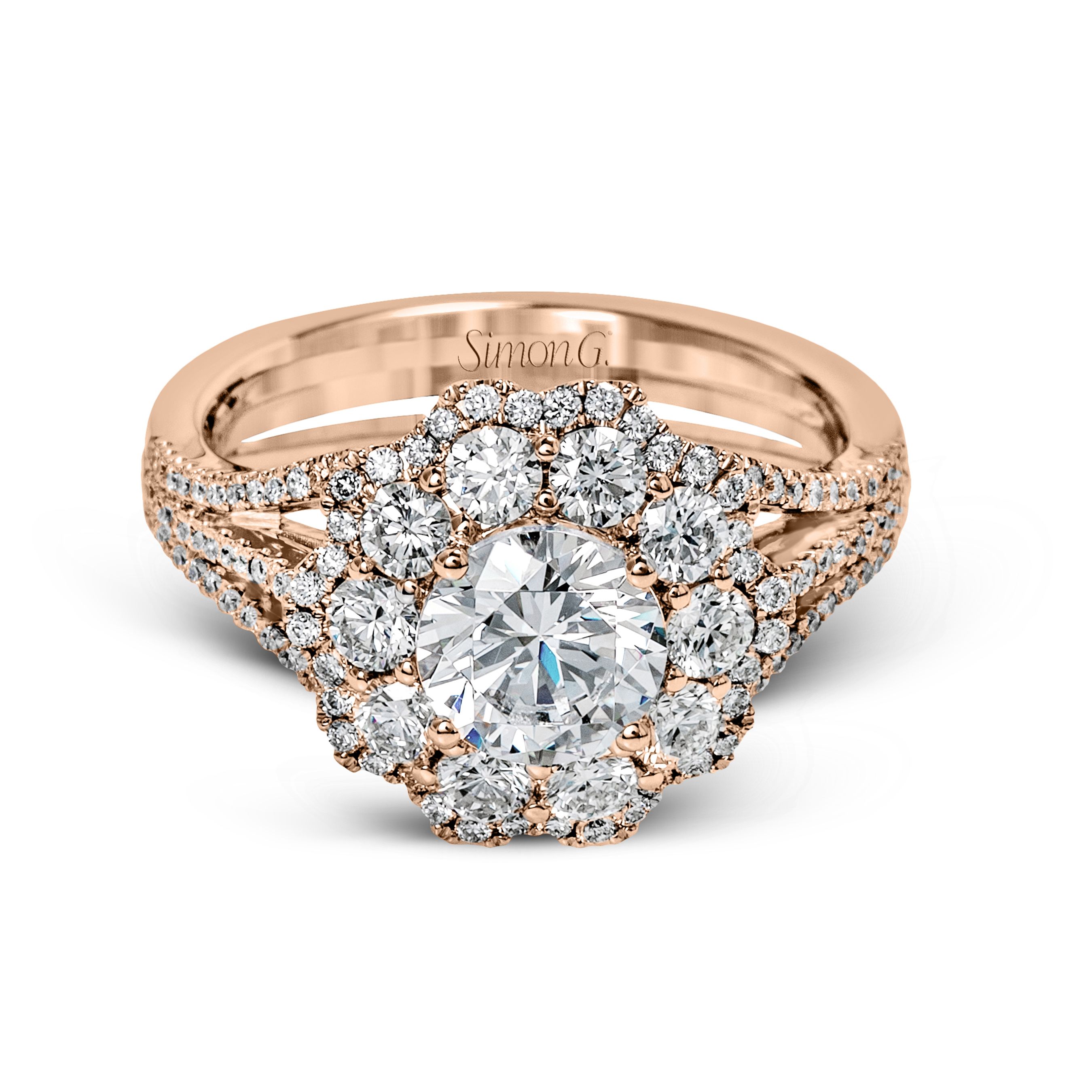 MR2624 Passion Collection Rose Gold Round Cut Engagement Ring