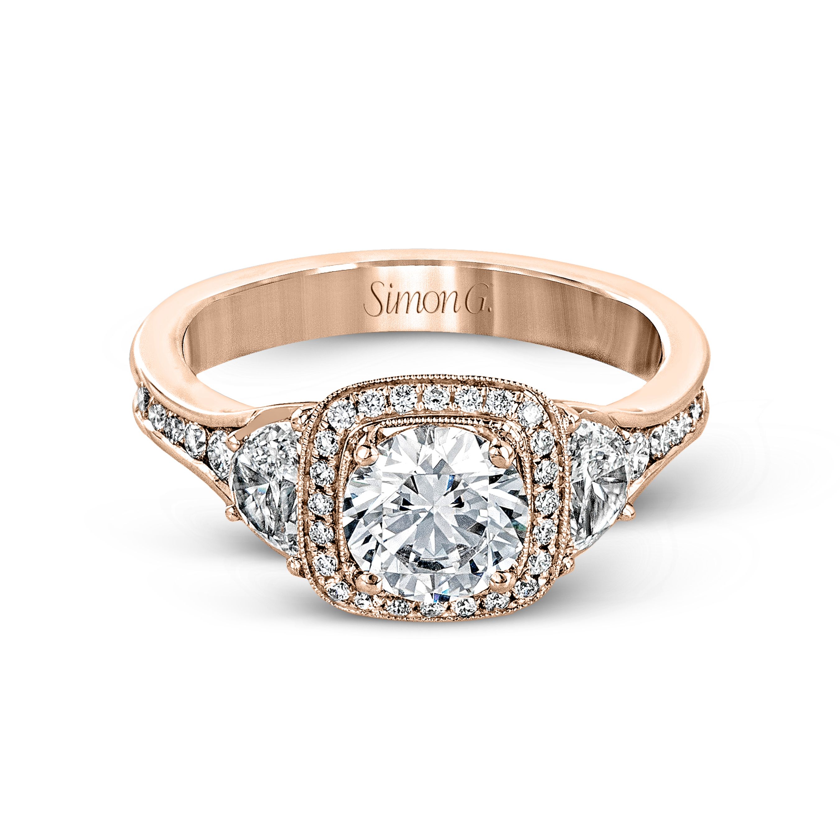MR2648 Passion Collection Rose Gold Round Cut Engagement Ring