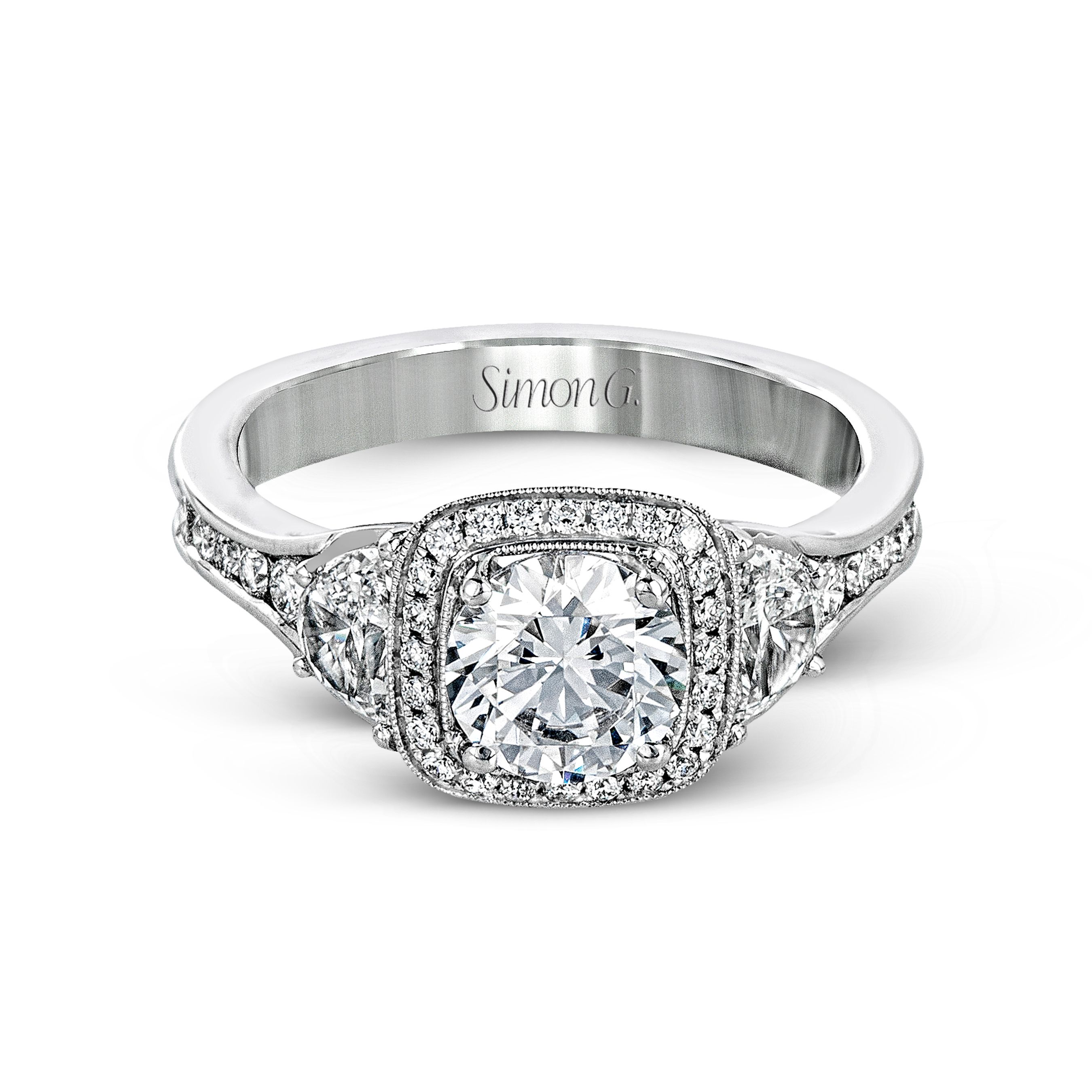 MR2648 Passion Collection White Gold Round Cut Engagement Ring