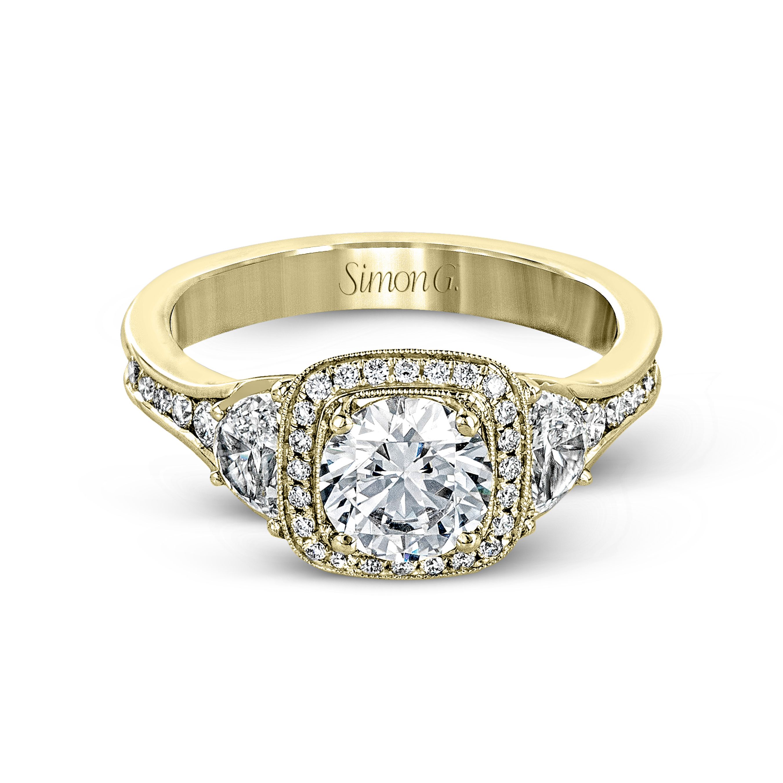 MR2648 Passion Collection Yellow Gold Round Cut Engagement Ring