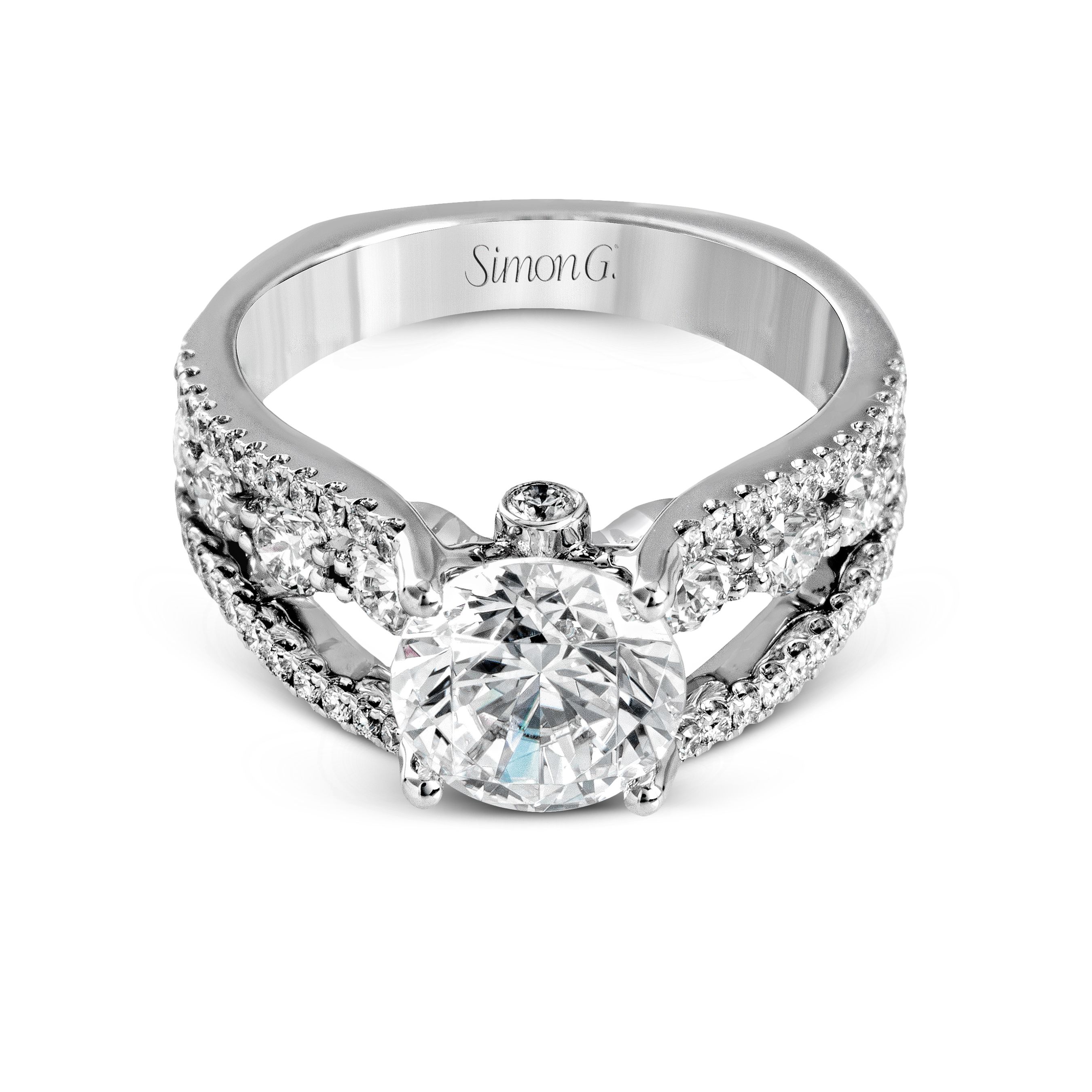 MR2690 Modern Enchantment Collection Platinum Round Cut Engagement Ring