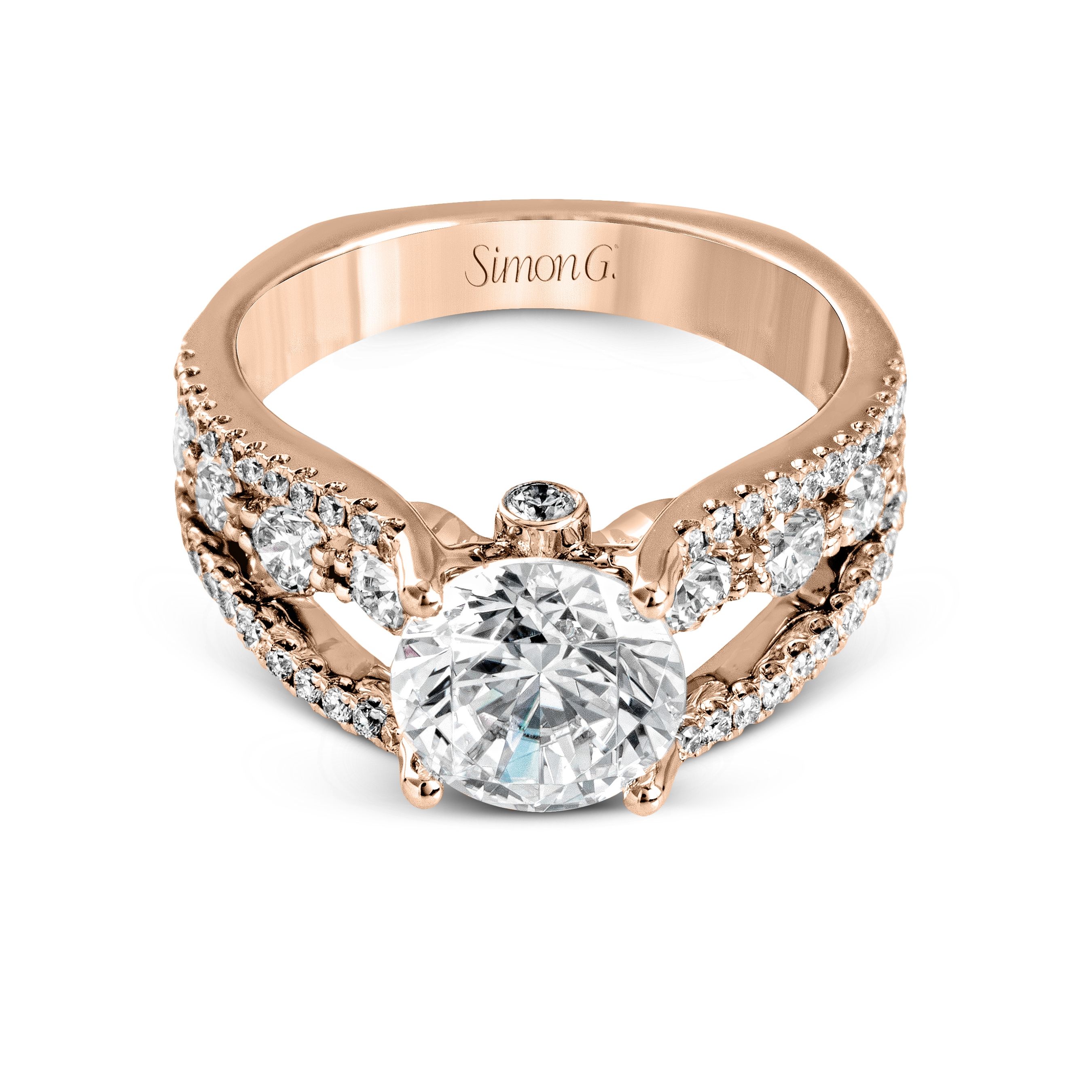 MR2690 Modern Enchantment Collection Rose Gold Round Cut Engagement Ring