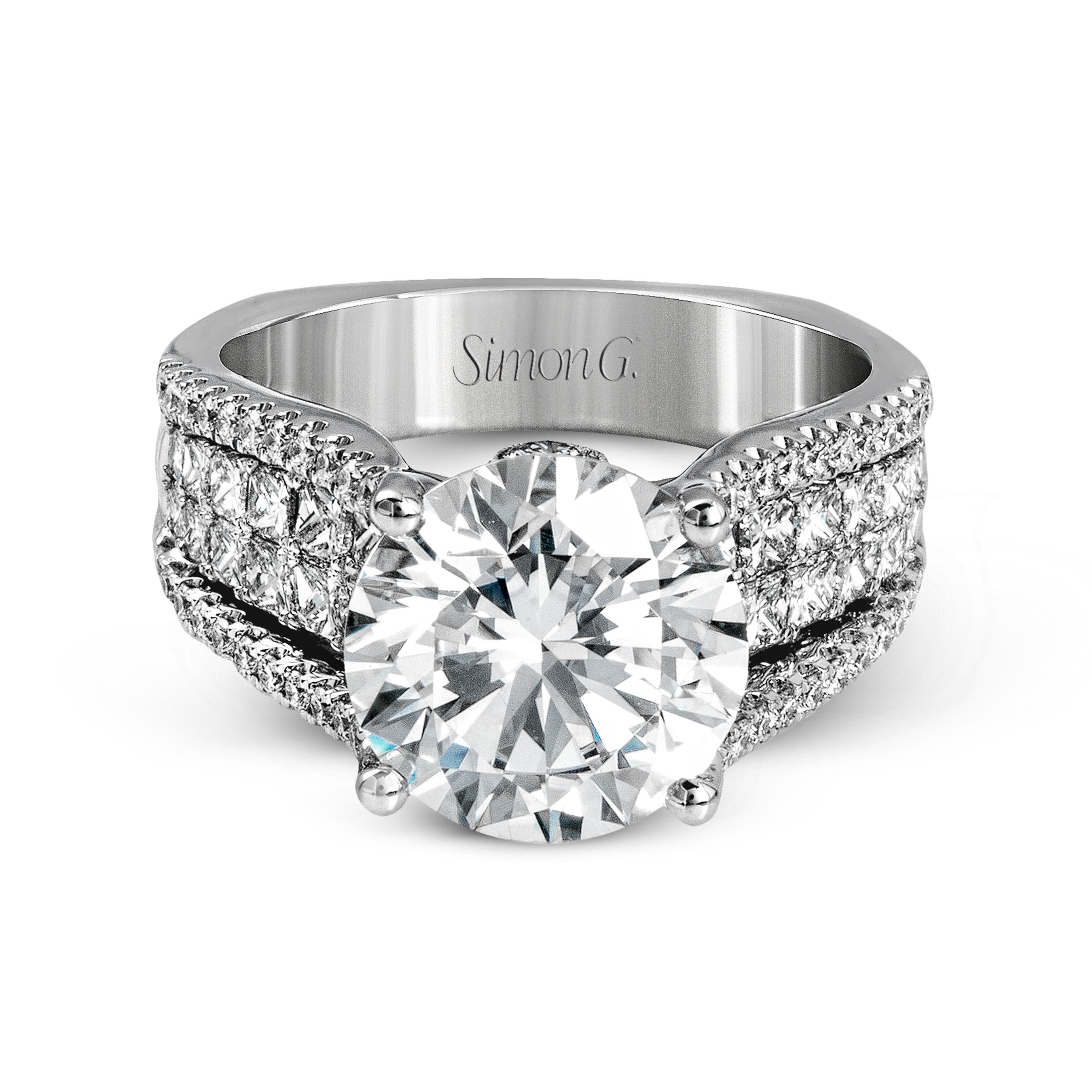 MR2691 Nocturnal Sophistication Collection Platinum Round Cut Engagement Ring