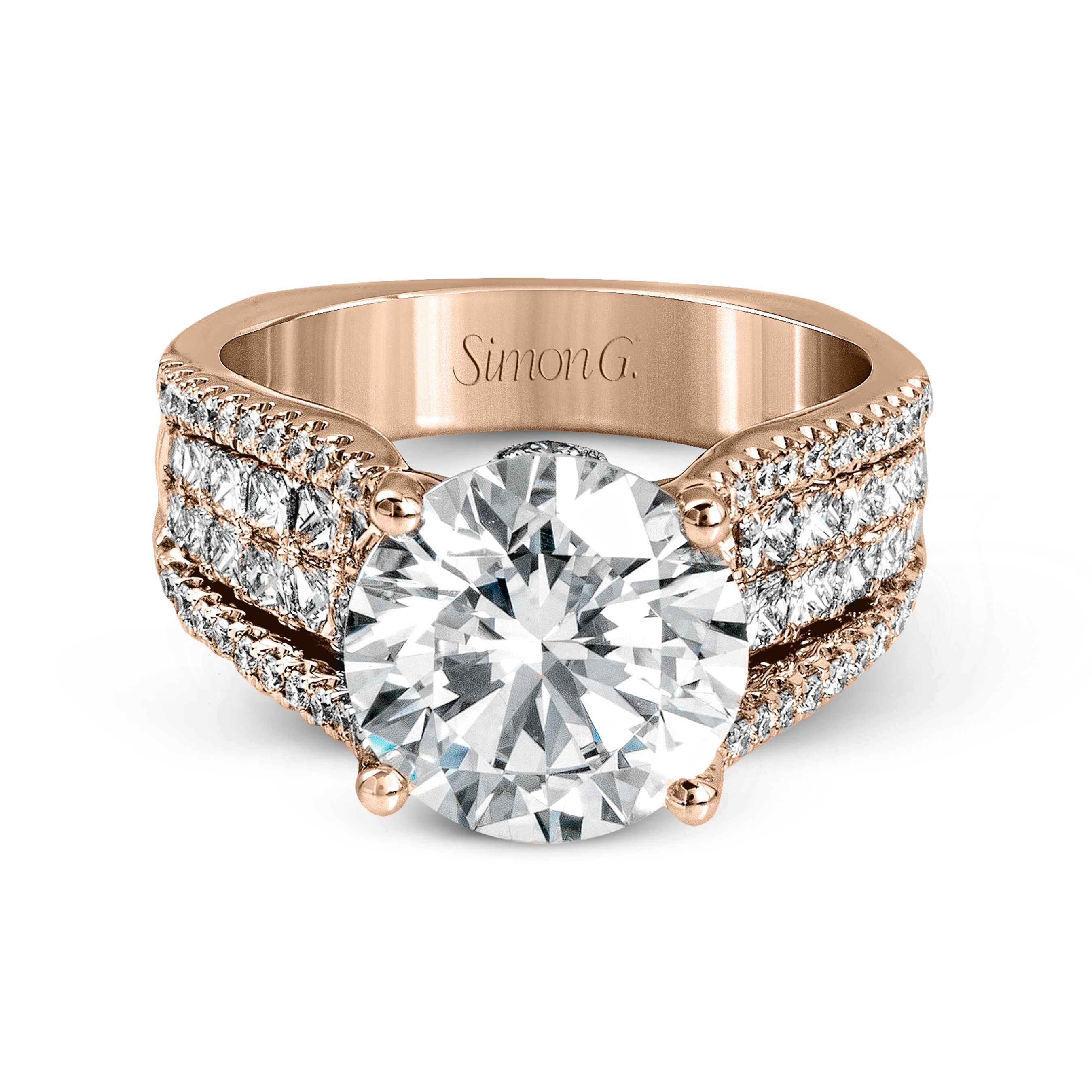 MR2691 Nocturnal Sophistication Collection Rose Gold Round Cut Engagement Ring