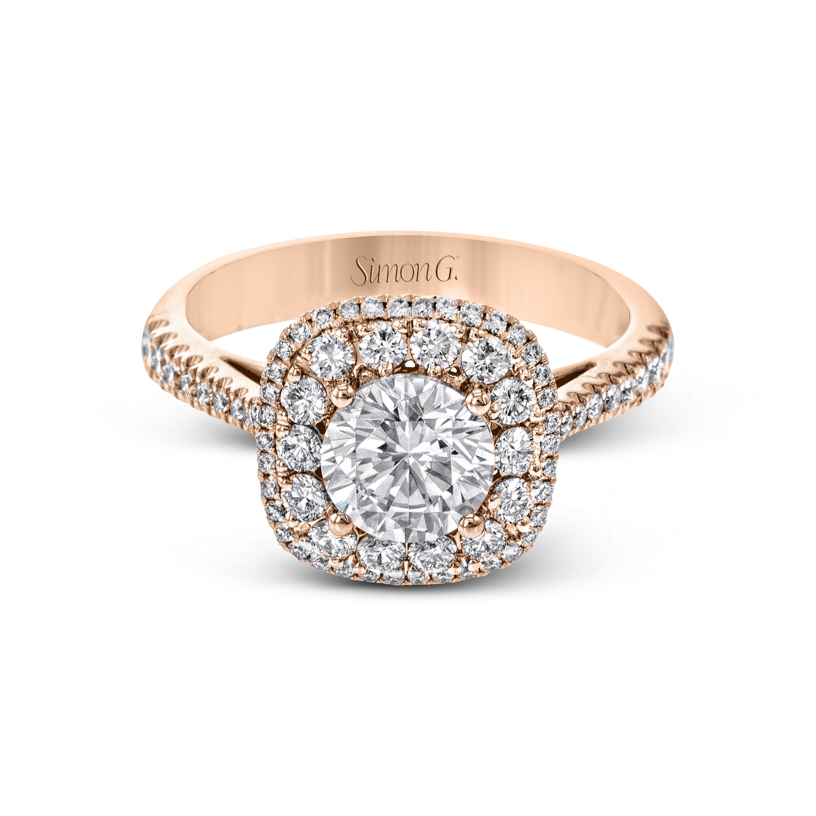 MR2827-A Modern Enchantment Collection Rose Gold Round Cut Engagement Ring
