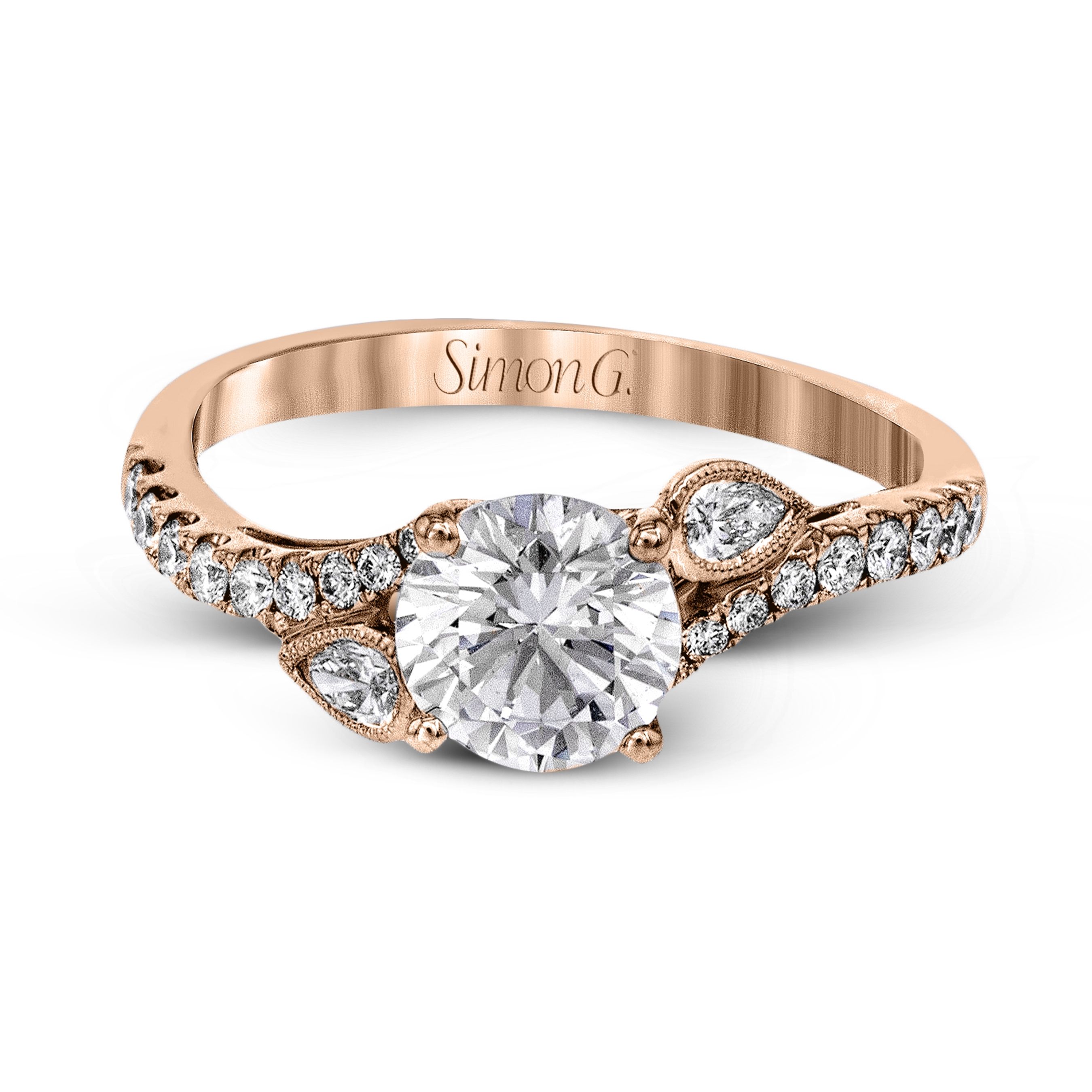 MR2832 Garden Collection Rose Gold Round Cut Engagement Ring