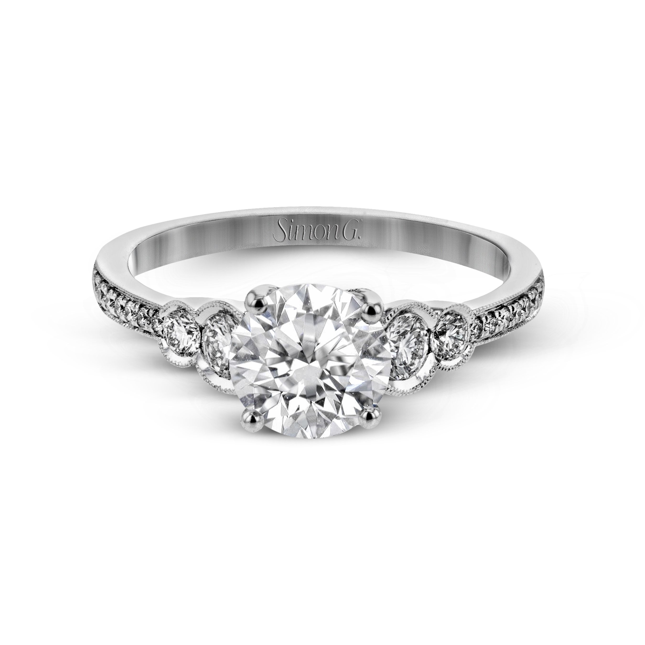 MR2845 Modern Enchantment Collection Platinum Round Cut Engagement Ring