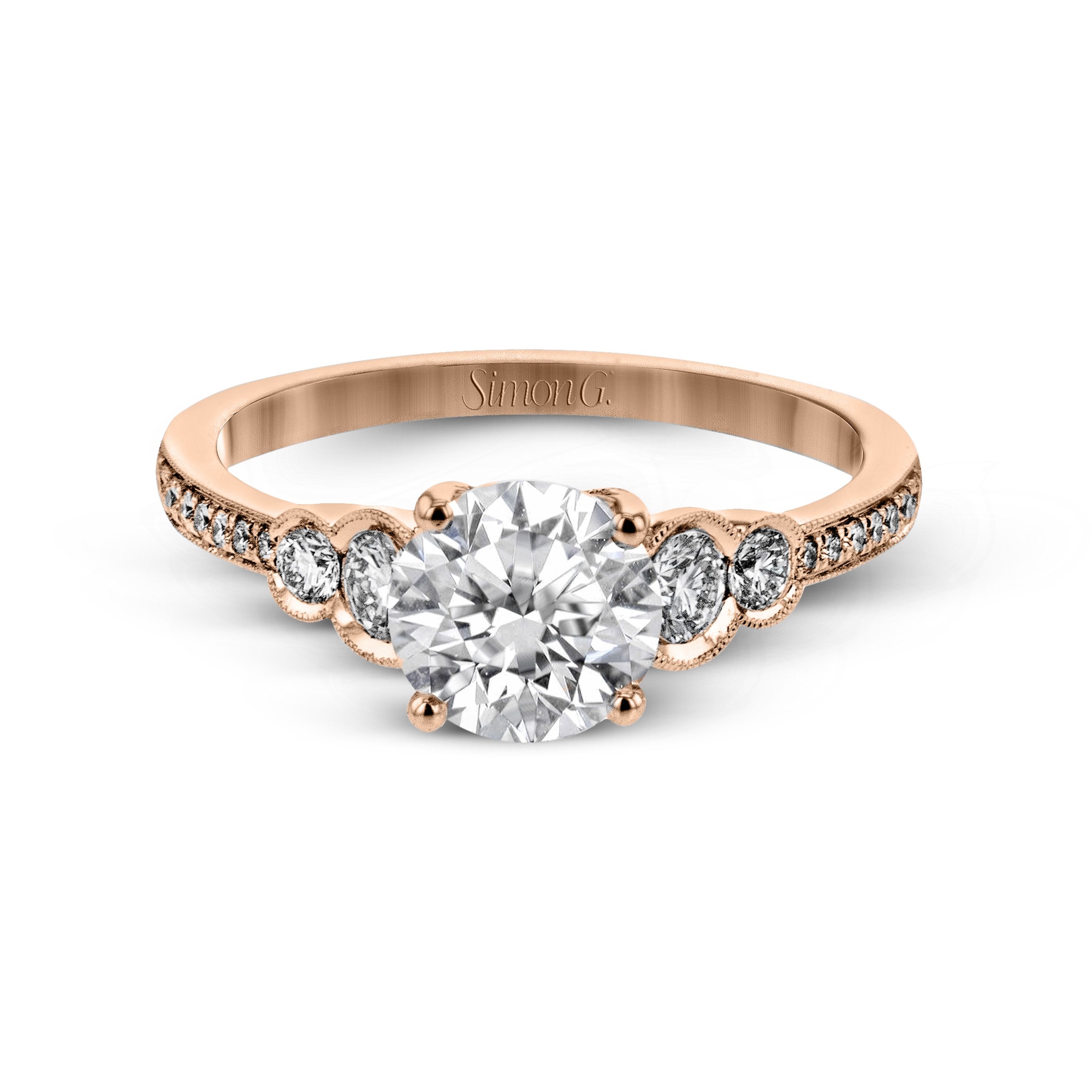 MR2845 Modern Enchantment Collection Rose Gold Round Cut Engagement Ring