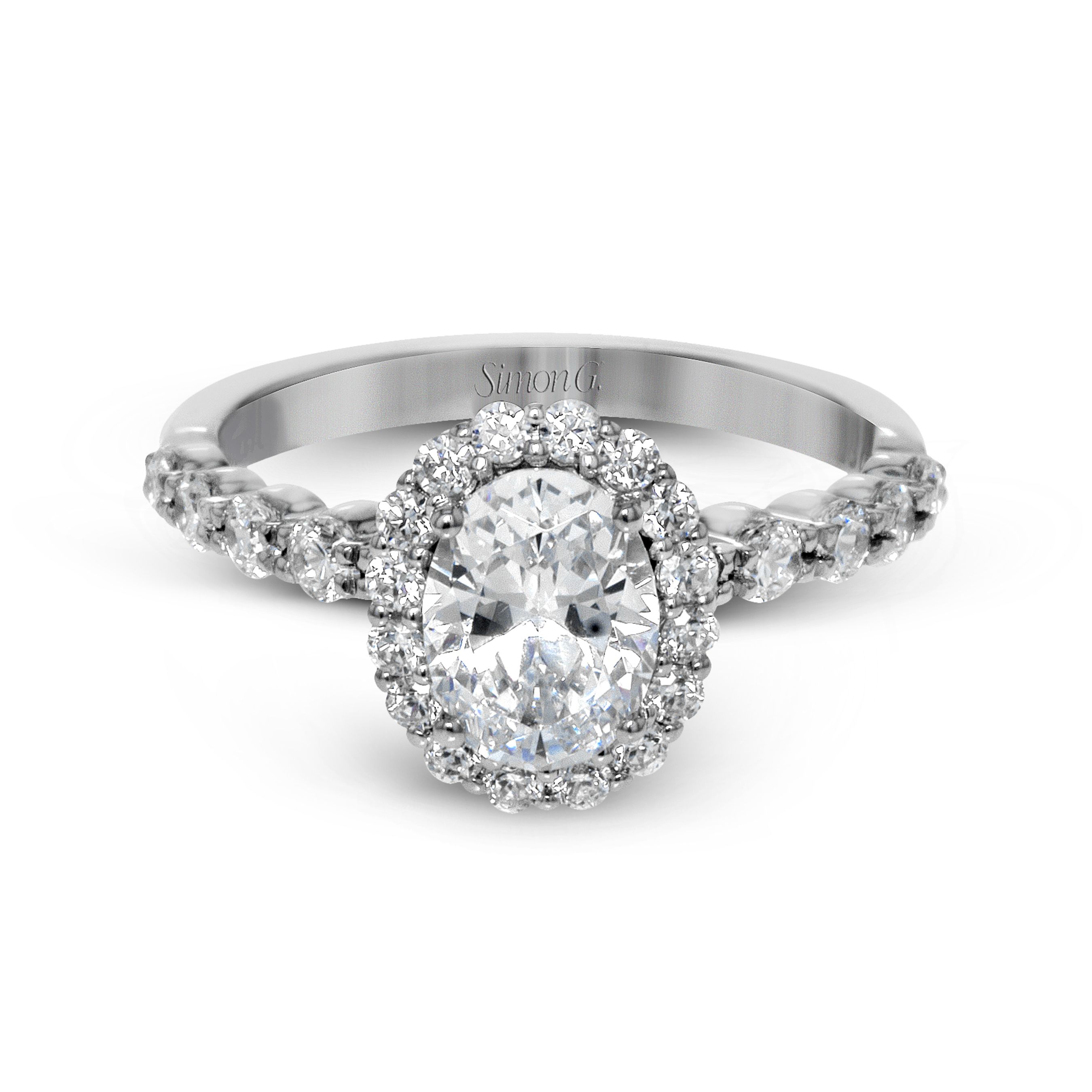 MR2878 Modern Enchantment Collection Platinum Oval Cut Engagement Ring