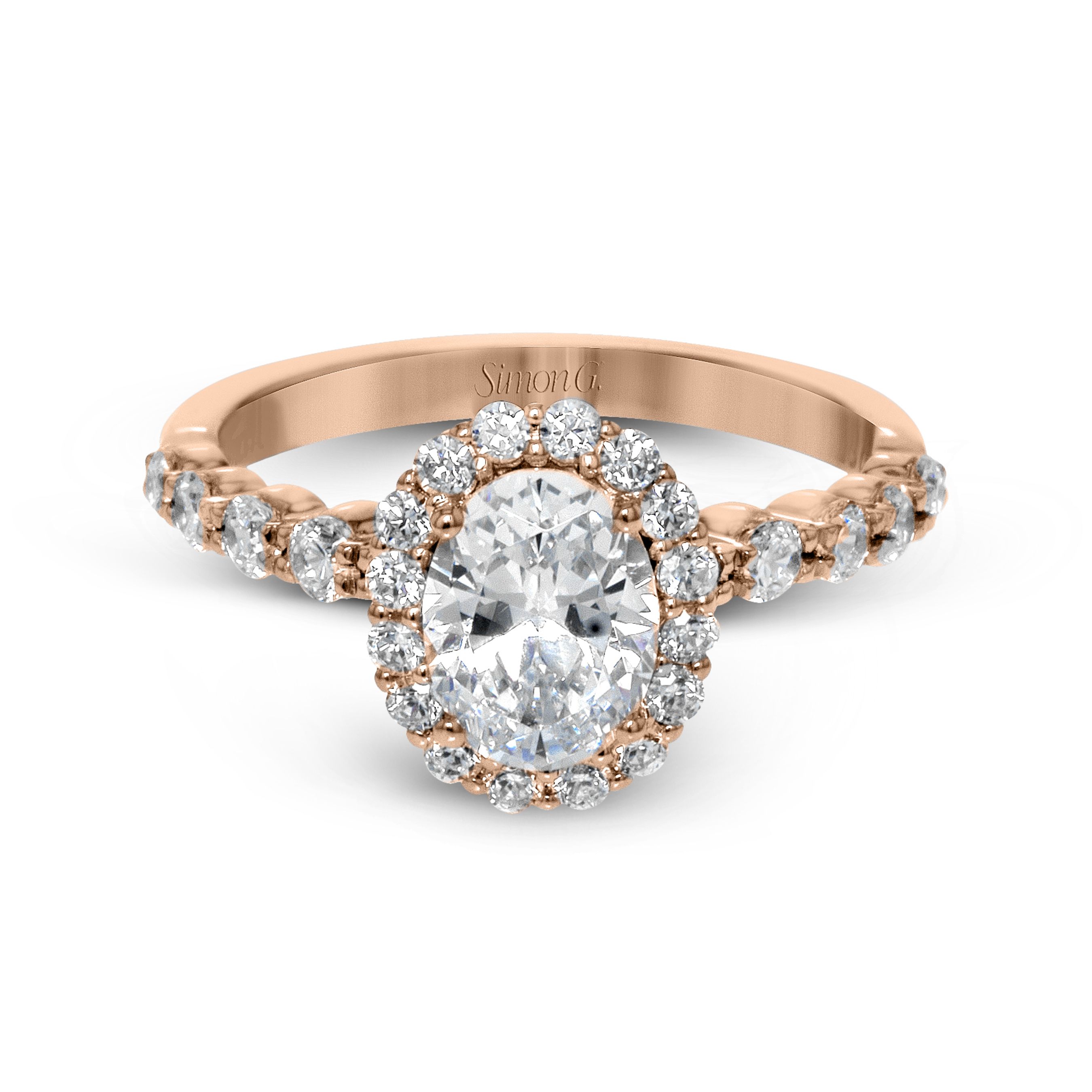 MR2878 Modern Enchantment Collection Rose Gold Oval Cut Engagement Ring