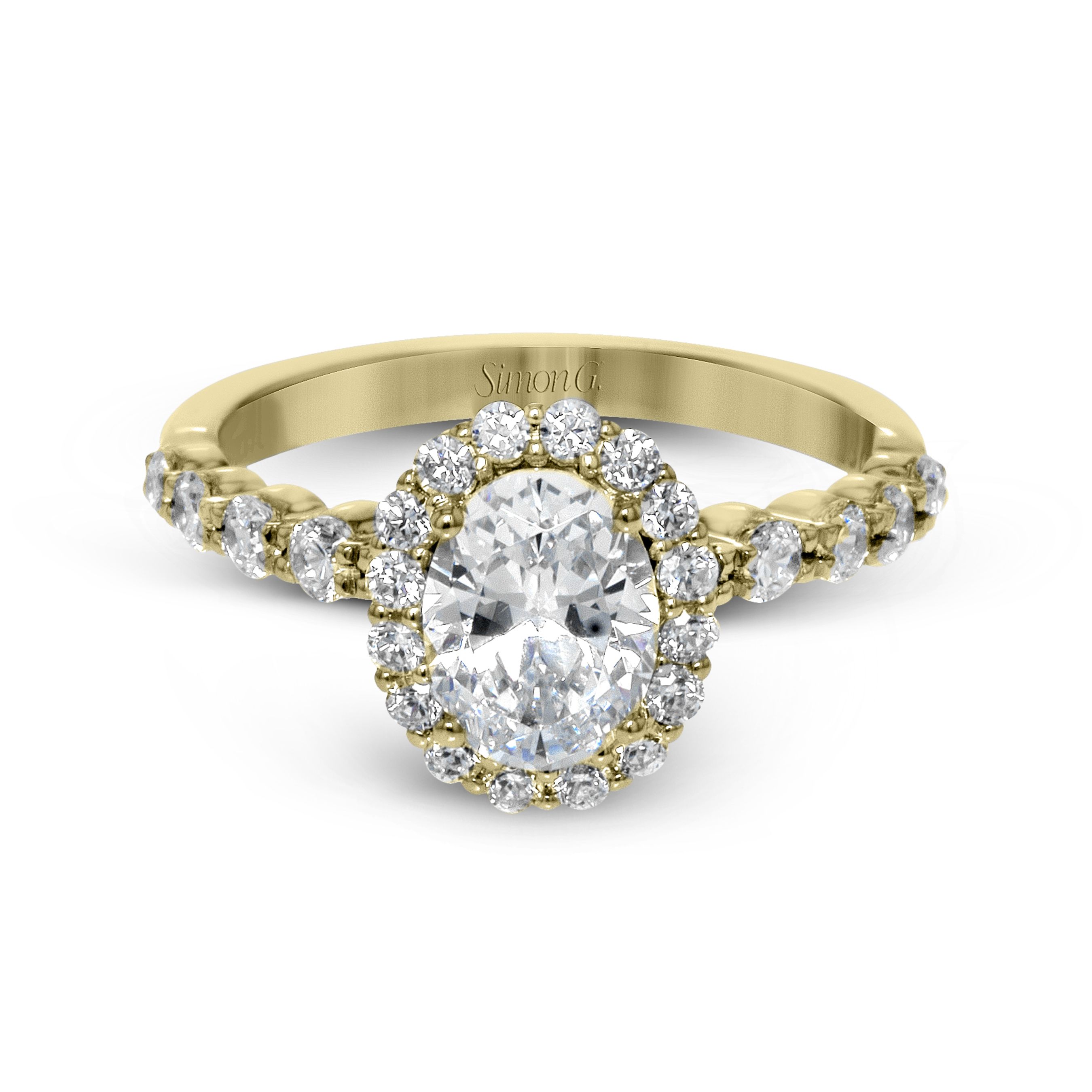 MR2878 Modern Enchantment Collection Yellow Gold Oval Cut Engagement Ring