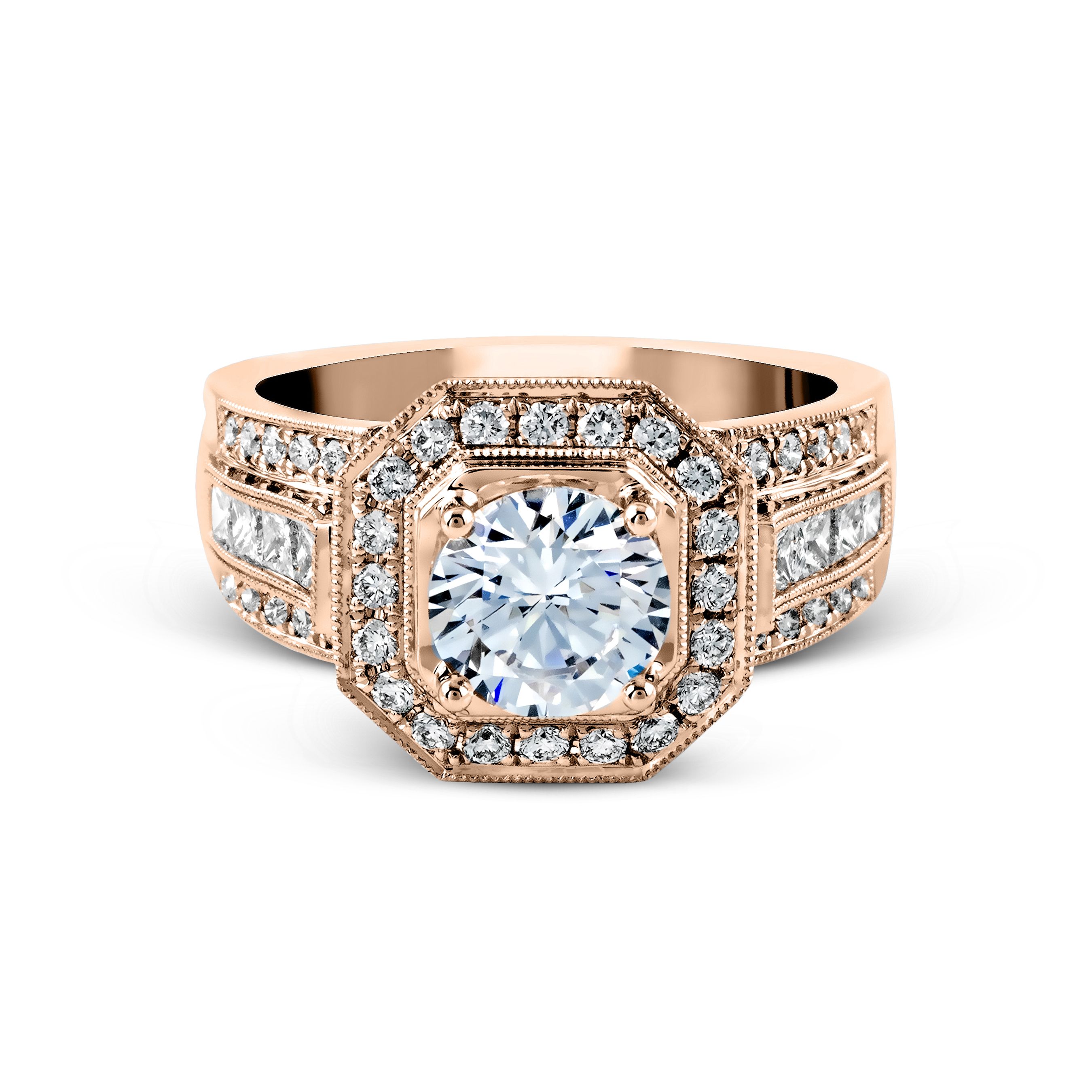 NR109 Passion Collection Rose Gold Round Cut Engagement Ring