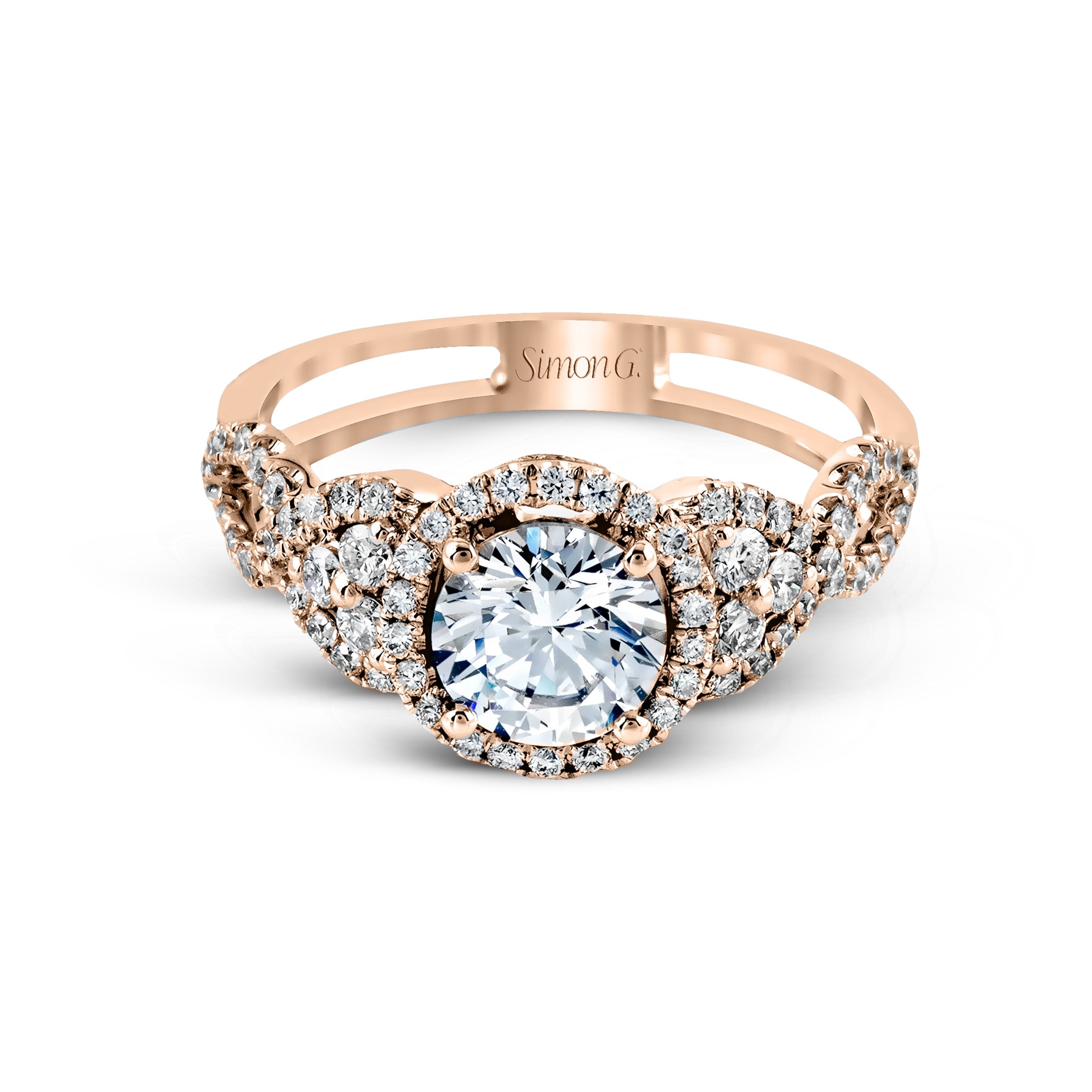 TR160 Passion Collection Rose Gold Round Cut Engagement Ring