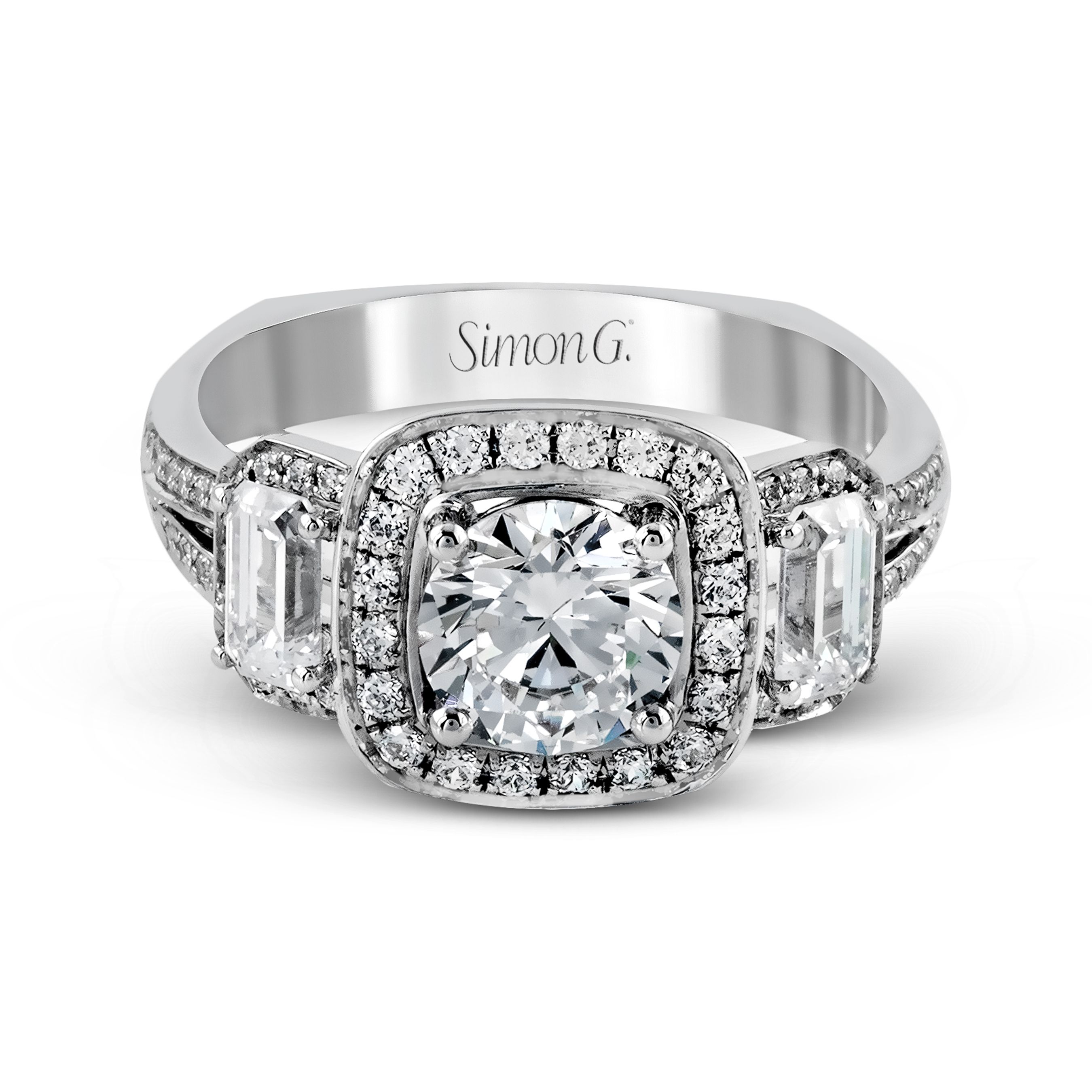 TR446 Passion Collection Platinum Round Cut Engagement Ring