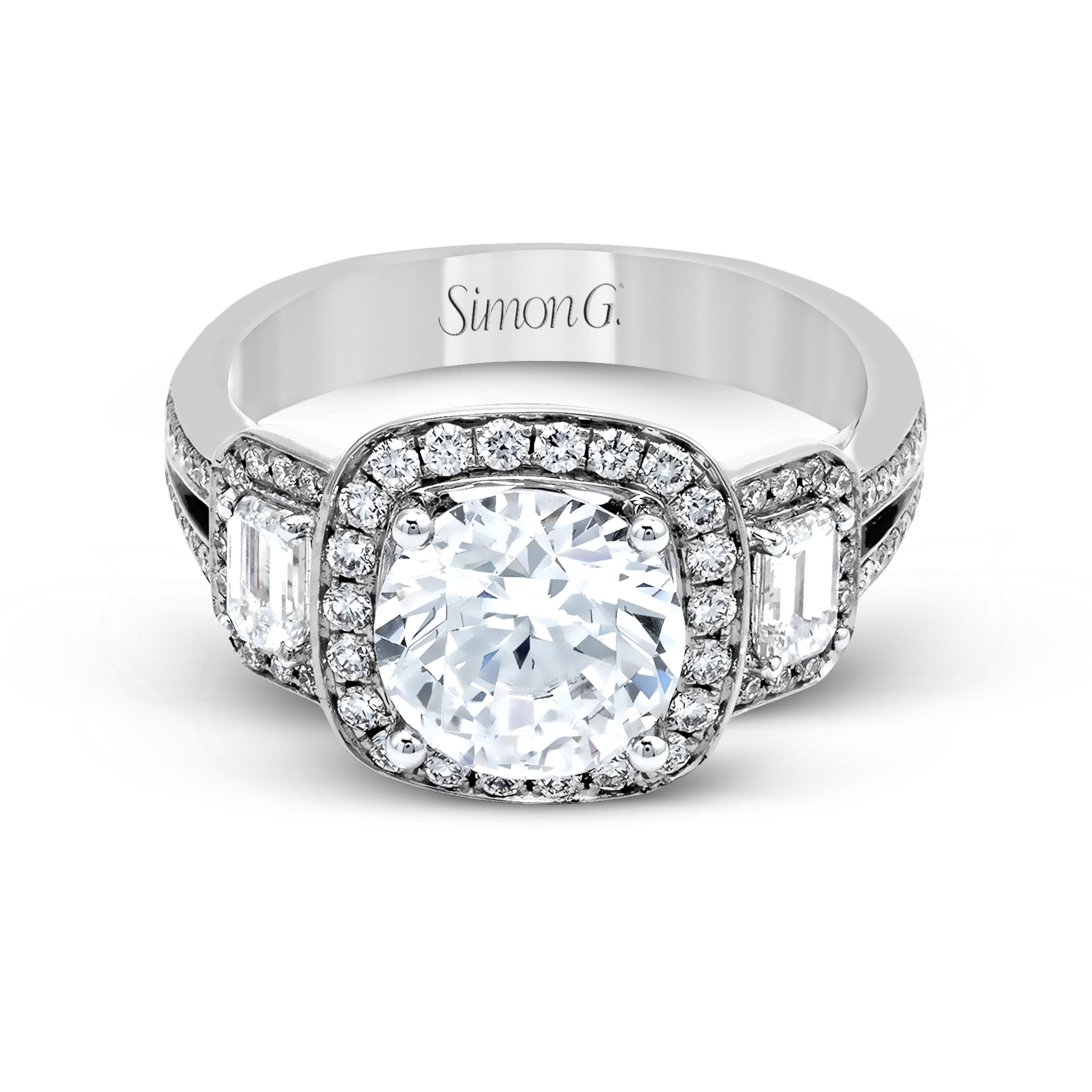 TR484 Passion Collection Platinum Round Cut Engagement Ring