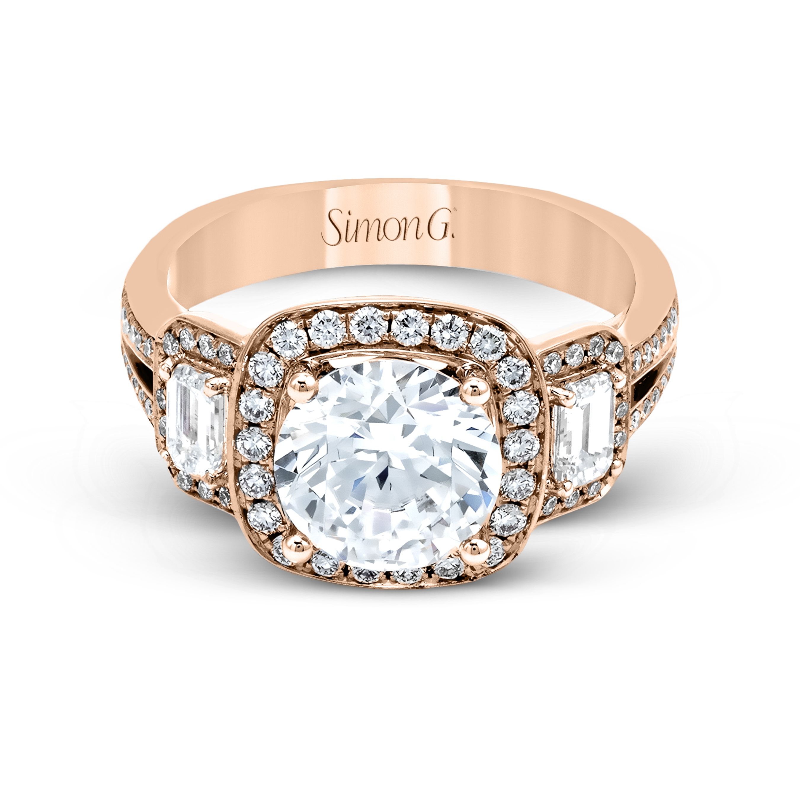 TR484 Passion Collection Rose Gold Round Cut Engagement Ring