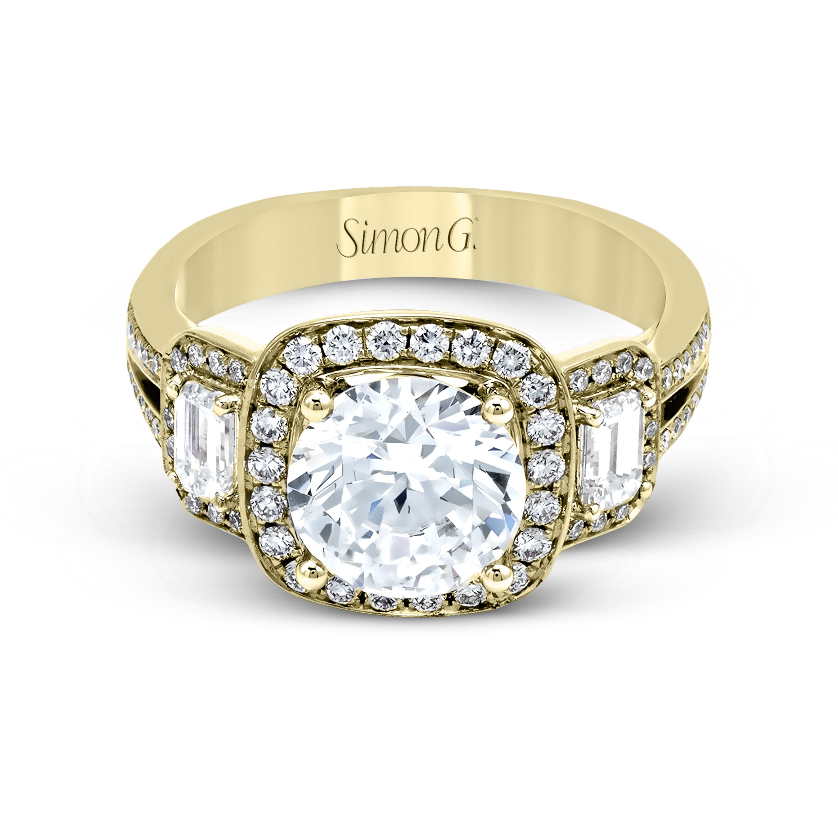 TR484 Passion Collection Yellow Gold Round Cut Engagement Ring