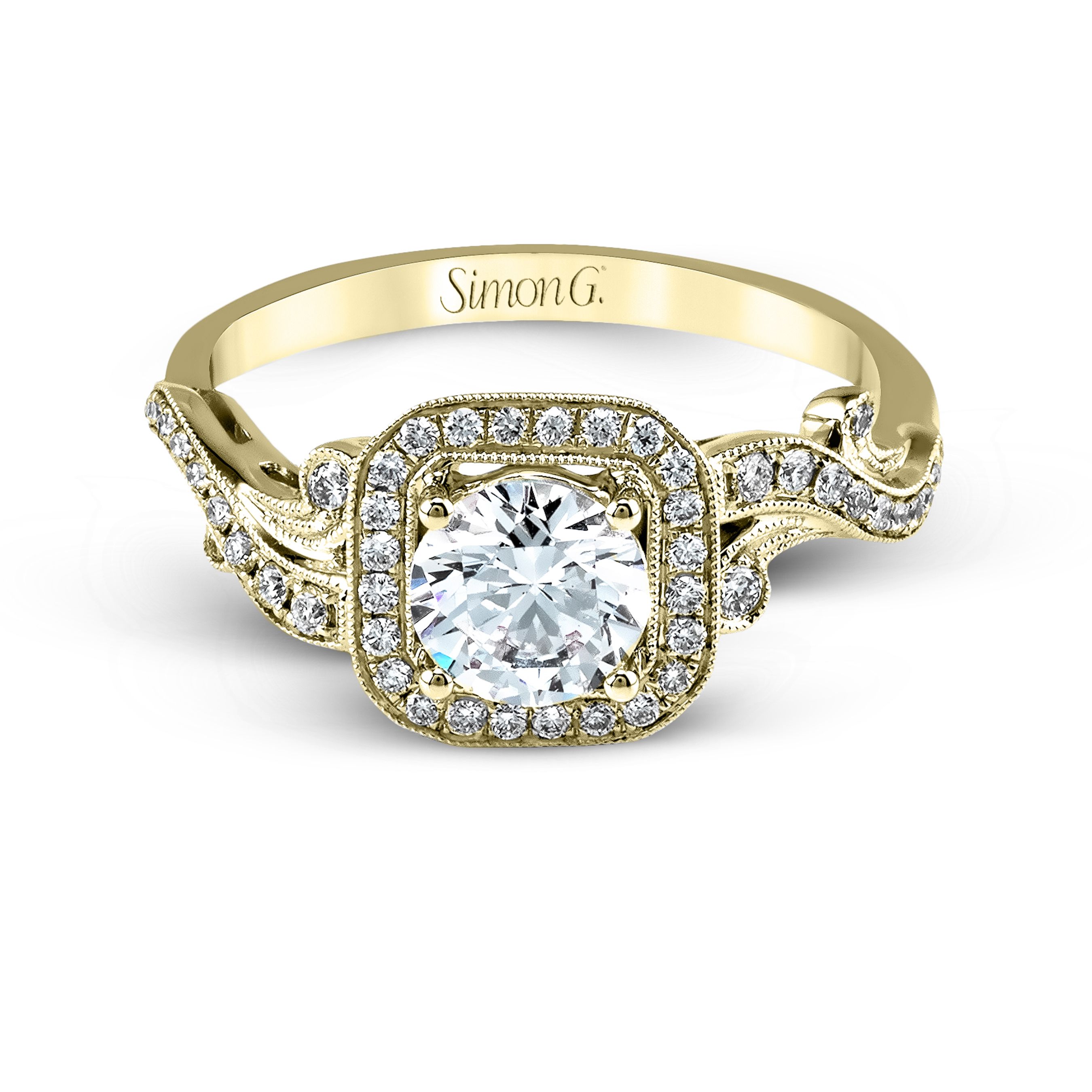 TR524 Passion Collection Yellow Gold Round Cut Engagement Ring