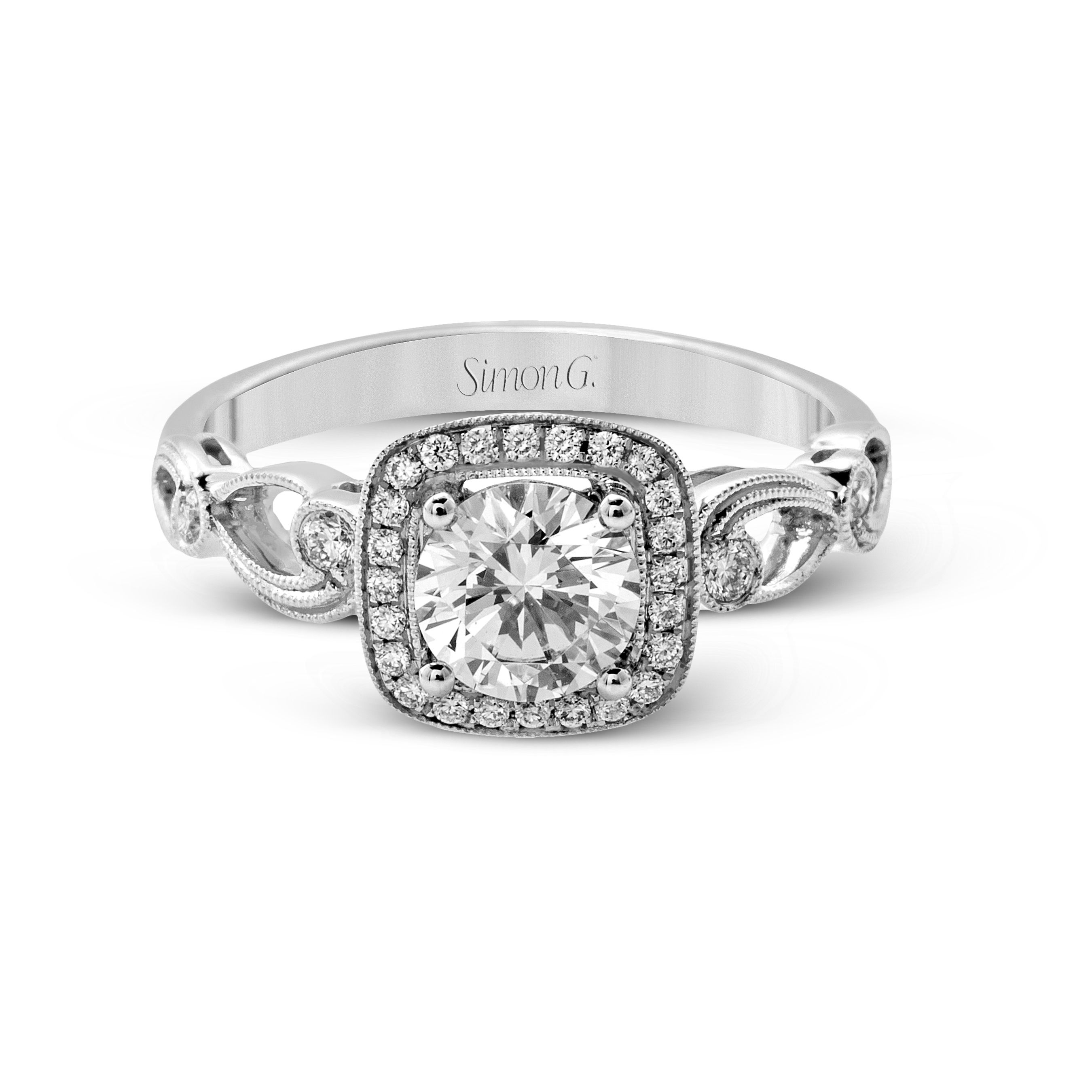 TR526 Passion Collection White Gold Round Cut Engagement Ring