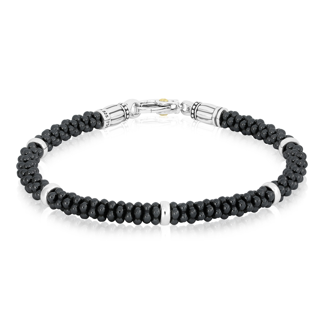 LAGOS Black Caviar Collection Bracelet with Sterling Silver Stations ...