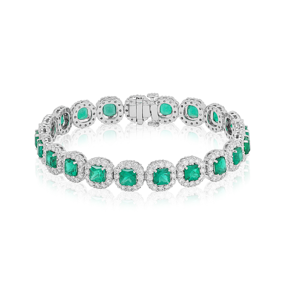 5 Carat Emerald Cut East West Tennis Bracelet In 14K White Gold |  Fascinating Diamonds