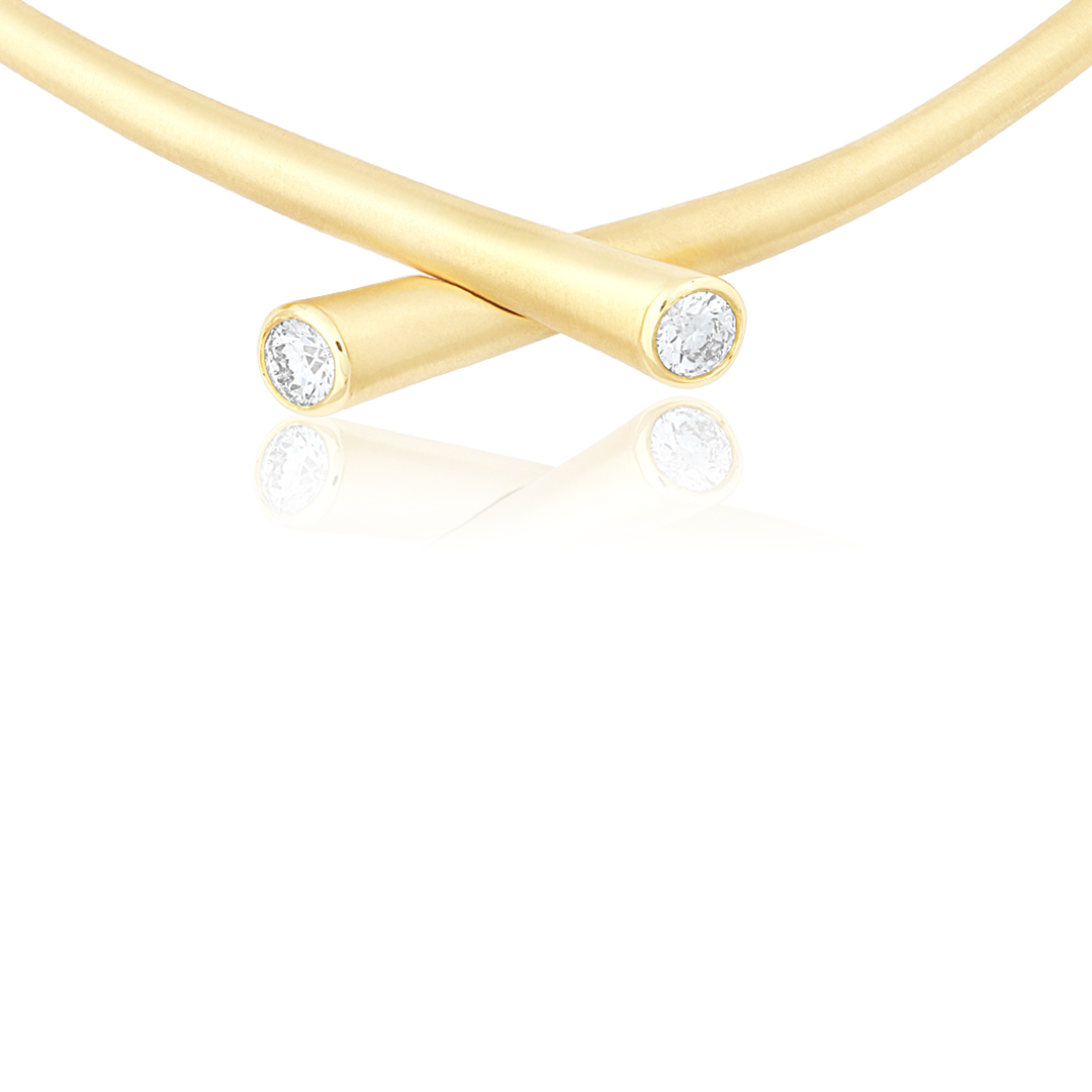 18K Yellow Gold Diamond Whirl Necklace