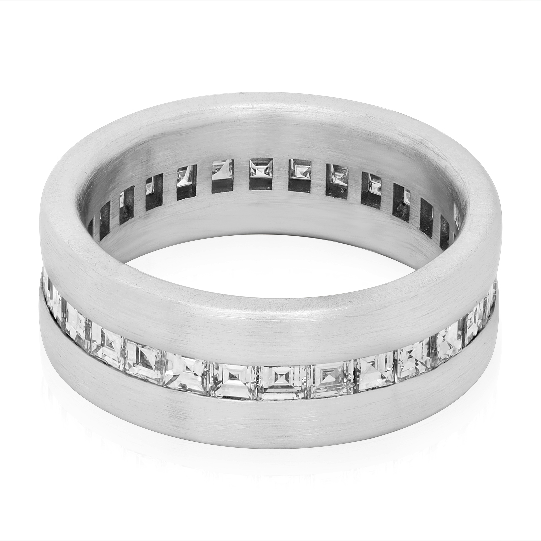 Platinum Unisex Baguette Ring with Diamonds JL PT MB RD 145