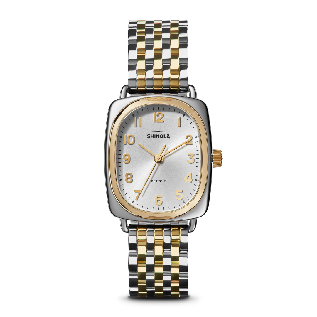 Shinola Ss/Pvd Gold Bixby 29X34MM Silver Dial