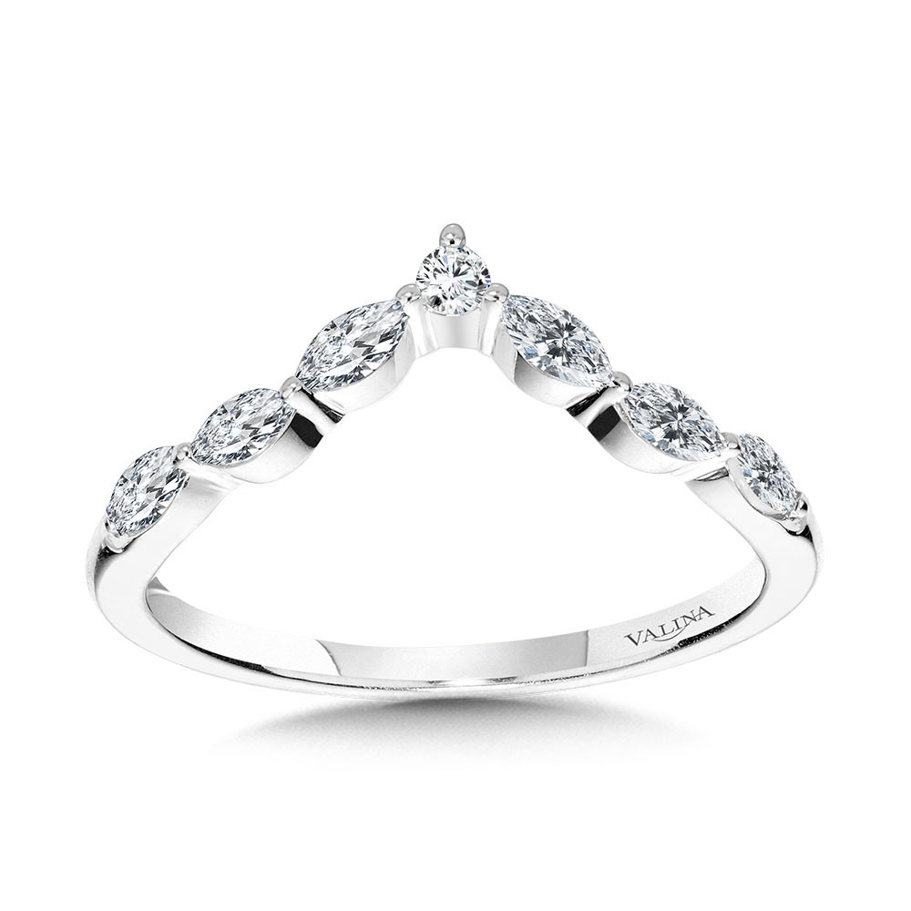 White Gold 1/3ctw Marquise Diamond Chevron Band l VALINA