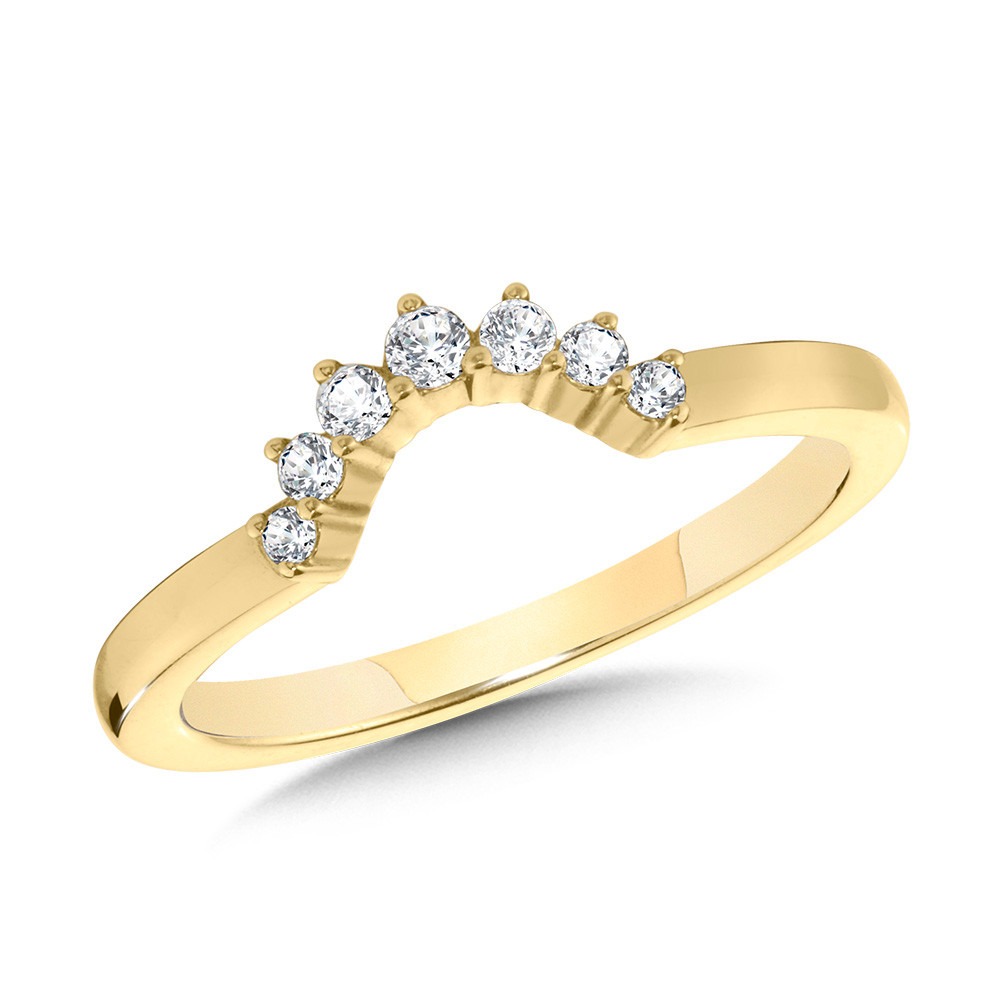 Yellow Gold Graduating1/7ctw Diamond Arch-Shaped Chevron Band