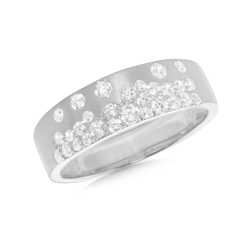 White Gold 3/8ctw Diamond Flush Set Ring