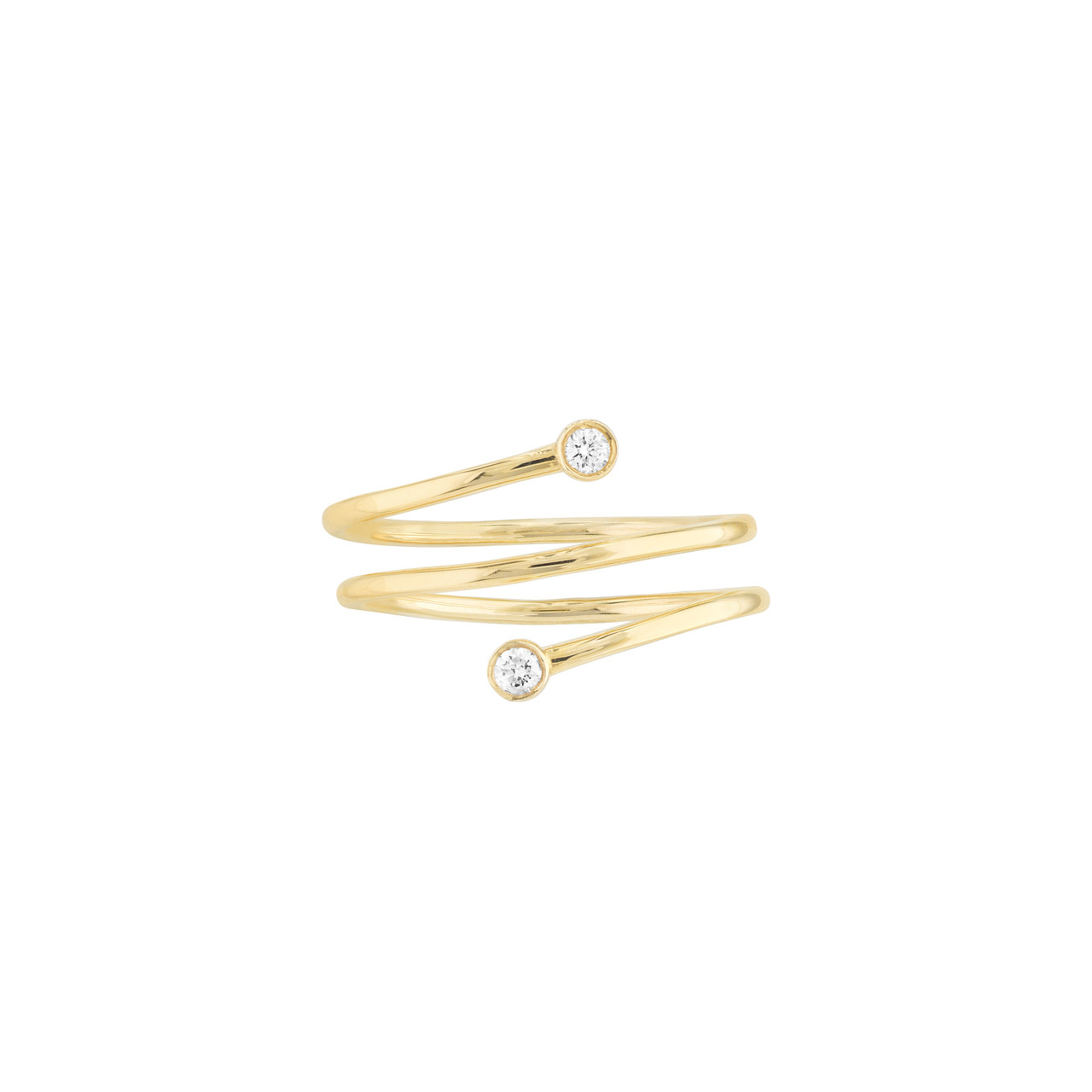 1/20ctw Diamond Bypass Wrap Yellow Gold Ring